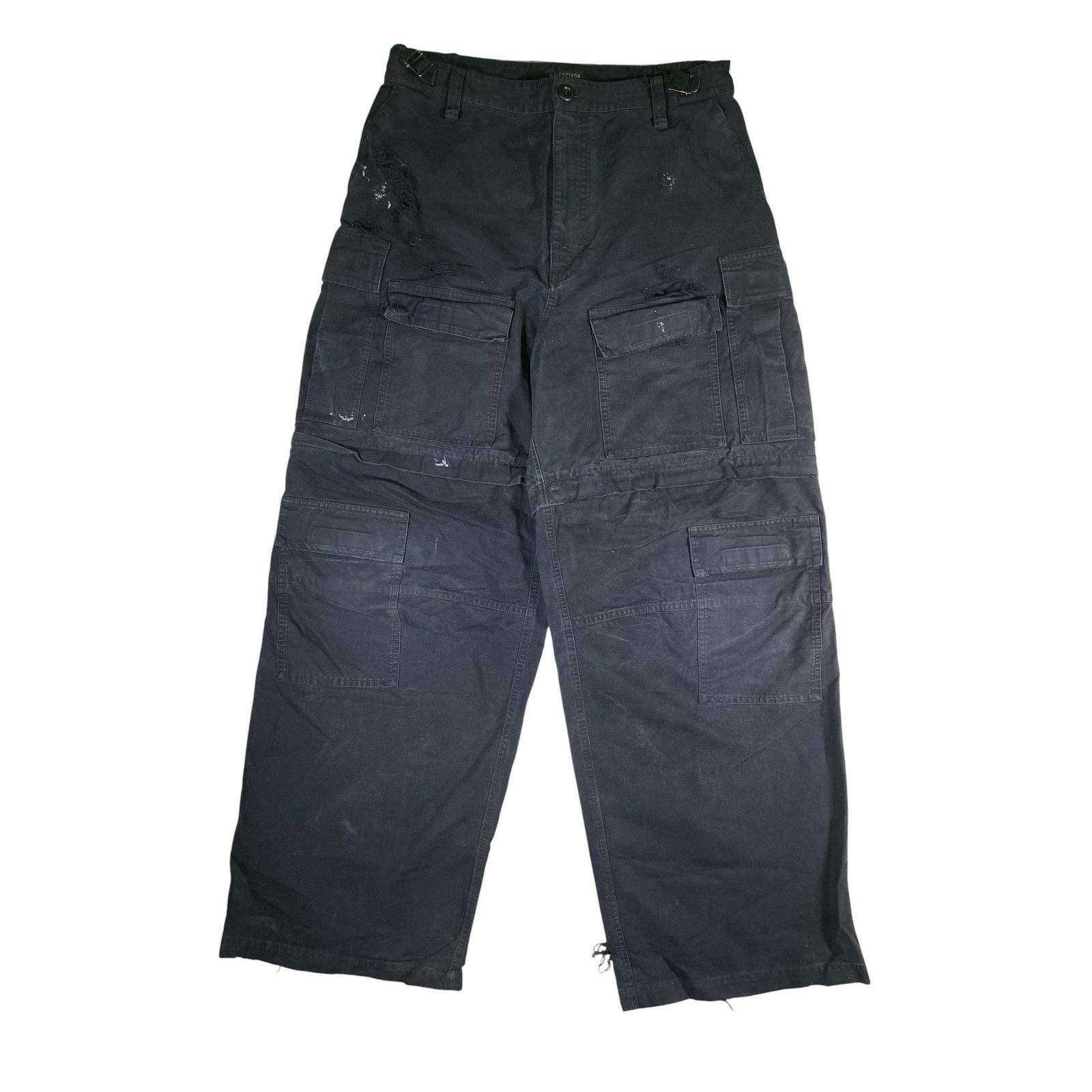 Balenciaga Balenciaga Distressed Black Cargos Size US 32 / EU 48 - 1 Thumbnail