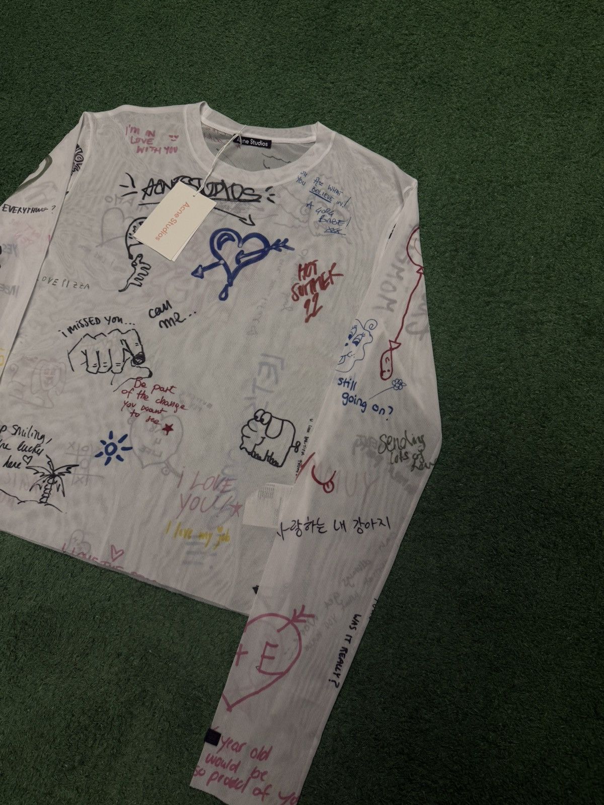 Acne Studios Acne studios tattoo print mesh longsleeve Size XXL / US 16-18 / IT 52-54 - 1 Thumbnail