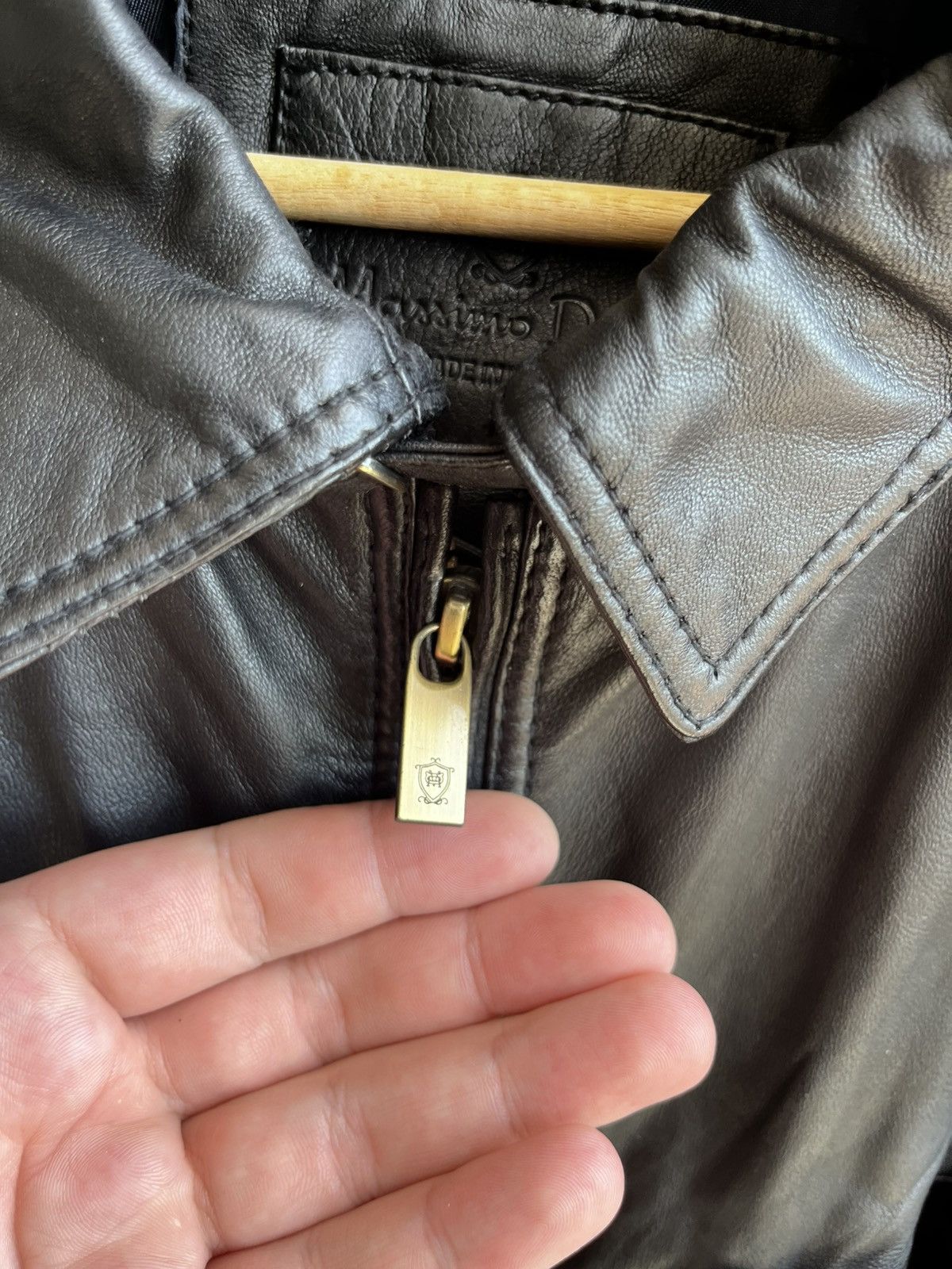 Massimo Dutti Leather Jacket 2XL in Black, Men's (Size Xxl) — image 4 of 6
