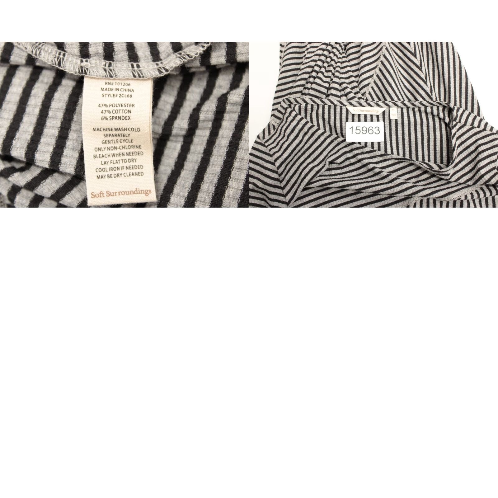 Soft Surroundings Soft Surroundings Maxi Dress Women's XL Black Gray Striped Stretch Goth Size XL / US 12-14 / IT 48-50 - 8 Thumbnail
