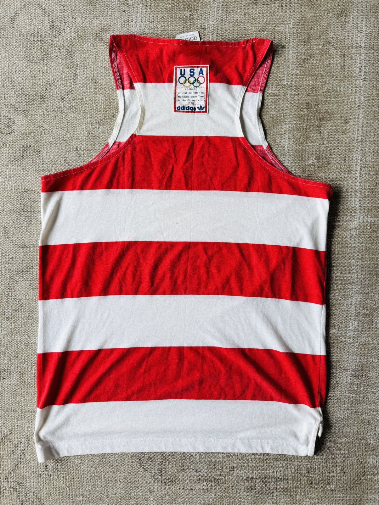 Adidas Adidas Originals 1988 Olympics vintage striped tank top sz L Size US L / EU 52-54 / 3 - 2 Thumbnail