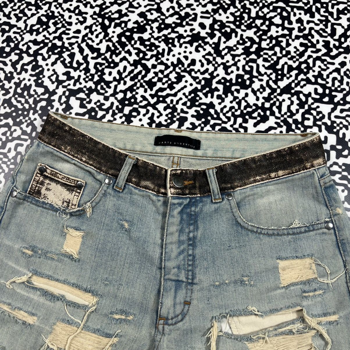 Japanese Brand Vintage Y2K Carte D’identine Japanese Distressed Shorts Size 30" / US 8 / IT 44 - 8 Thumbnail