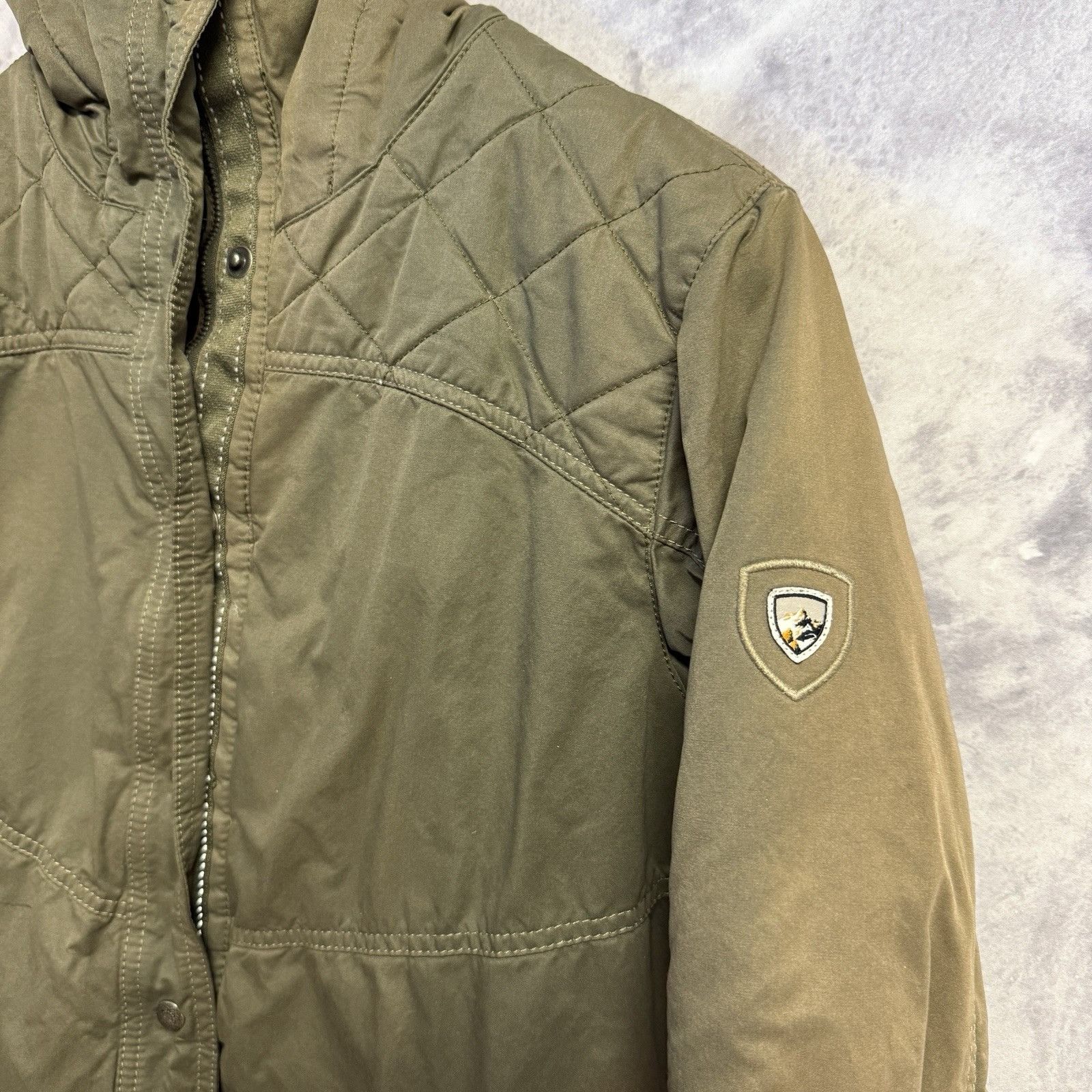Kuhl Kuhl Womens Sherpa Lined Jacket Medium Olive Green Hood Size M / US 6-8 / IT 42-44 - 3 Thumbnail