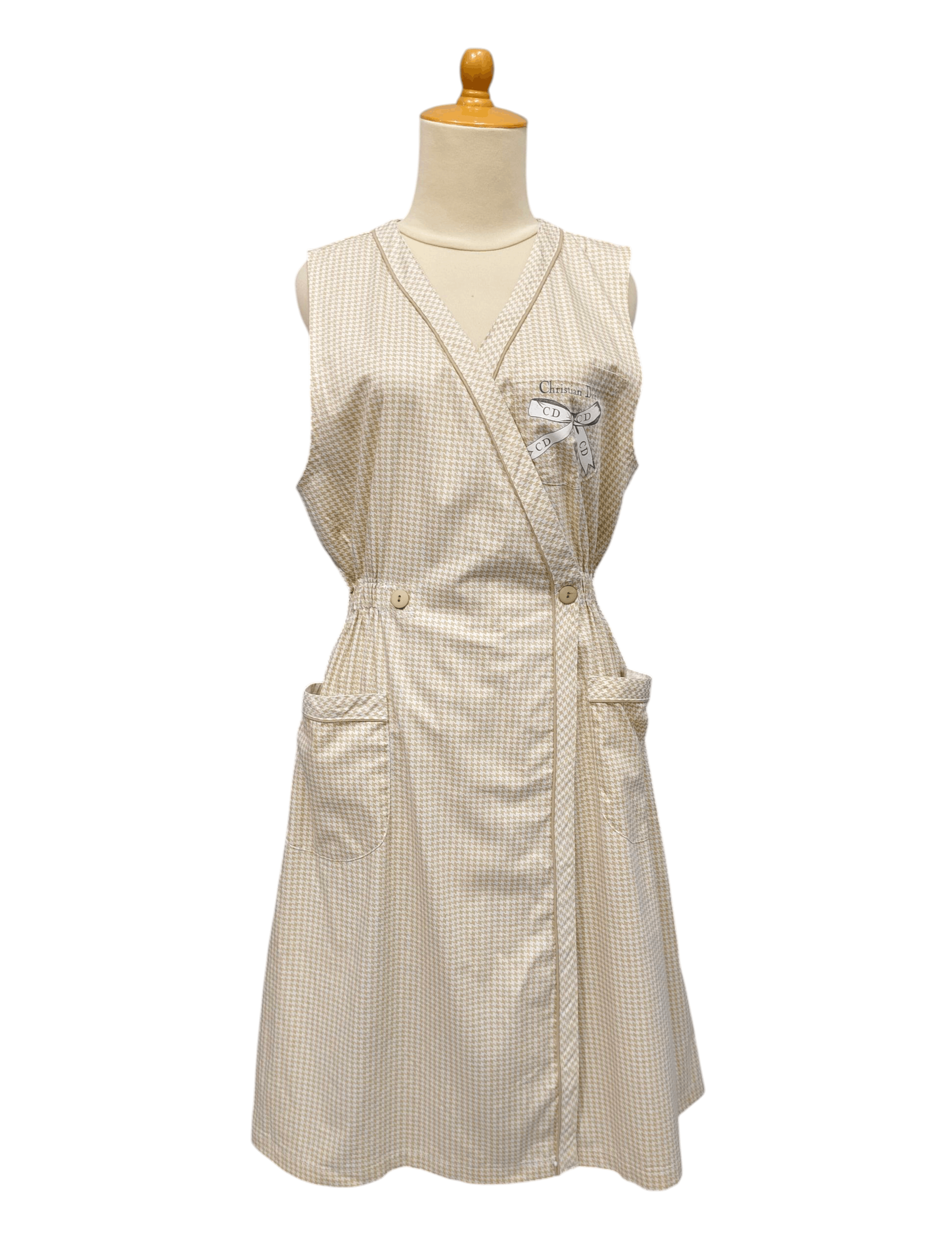 Christian Dior Monsieur 90s Christian Dior- CD Logo Houndstooth Wrap Dress Size M / US 6-8 / IT 42-44 - 1 Thumbnail