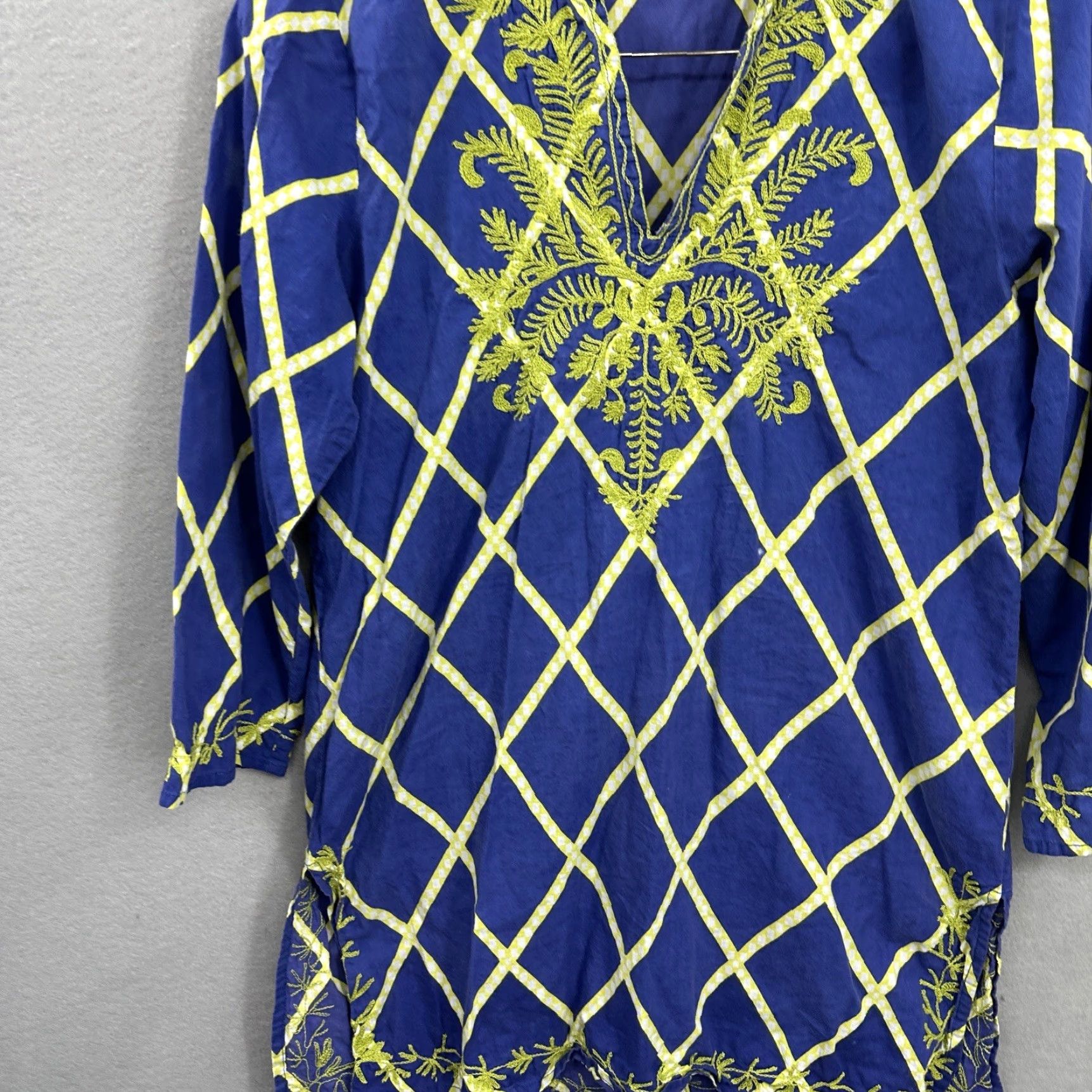 Vintage Roberta Roller Rabbit Blouse Womens S Blue Floral Quiet Luxury Peasant Tunic Shirt Womens S Blue Floral Peasant Tunic Size S / US 4 / IT 40 - 3 Thumbnail