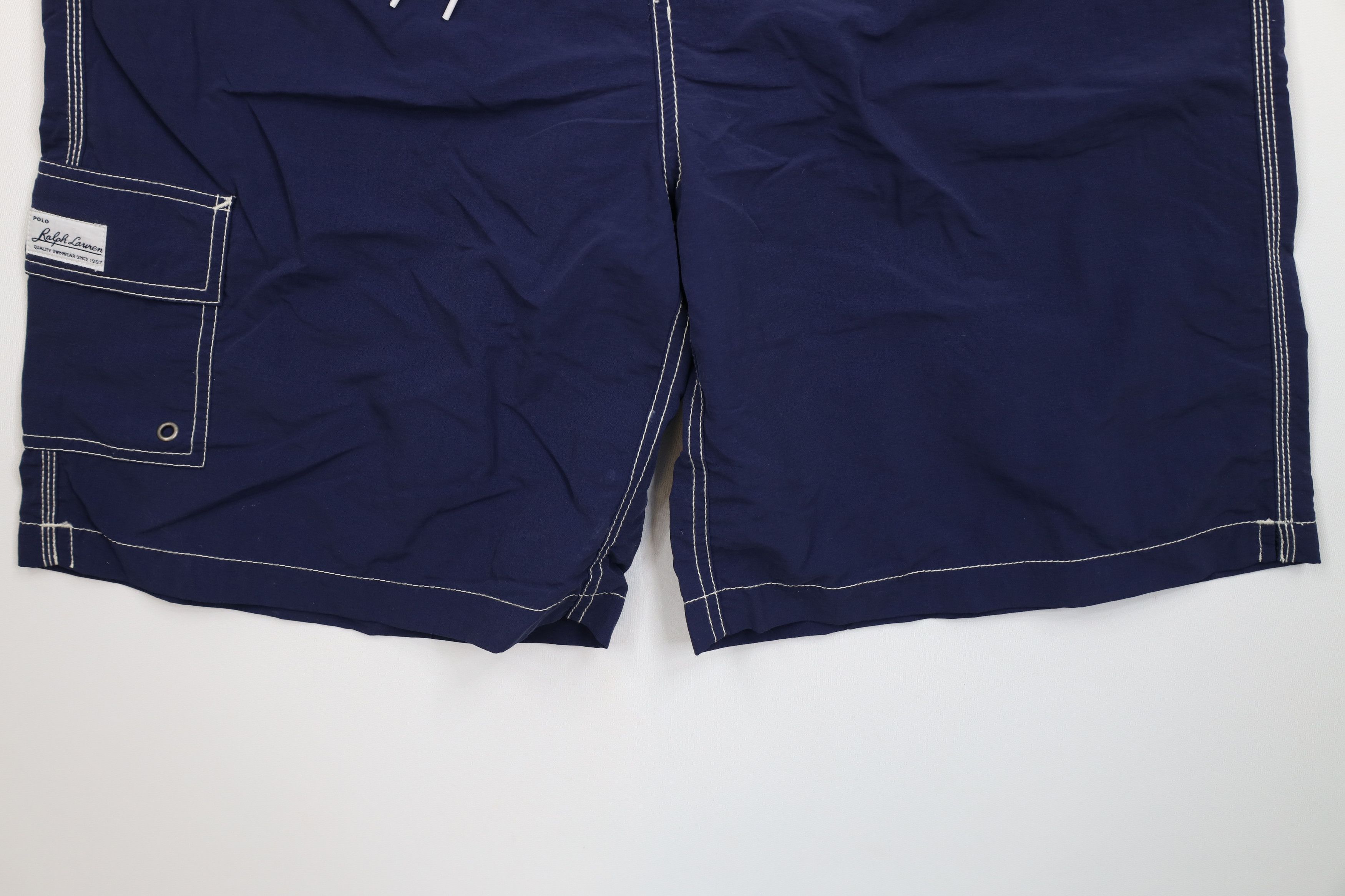 Ralph Lauren Vintage 90s Ralph Lauren Lined Short Swim Trunks Blue Size US 36 / EU 52 - 4 Thumbnail