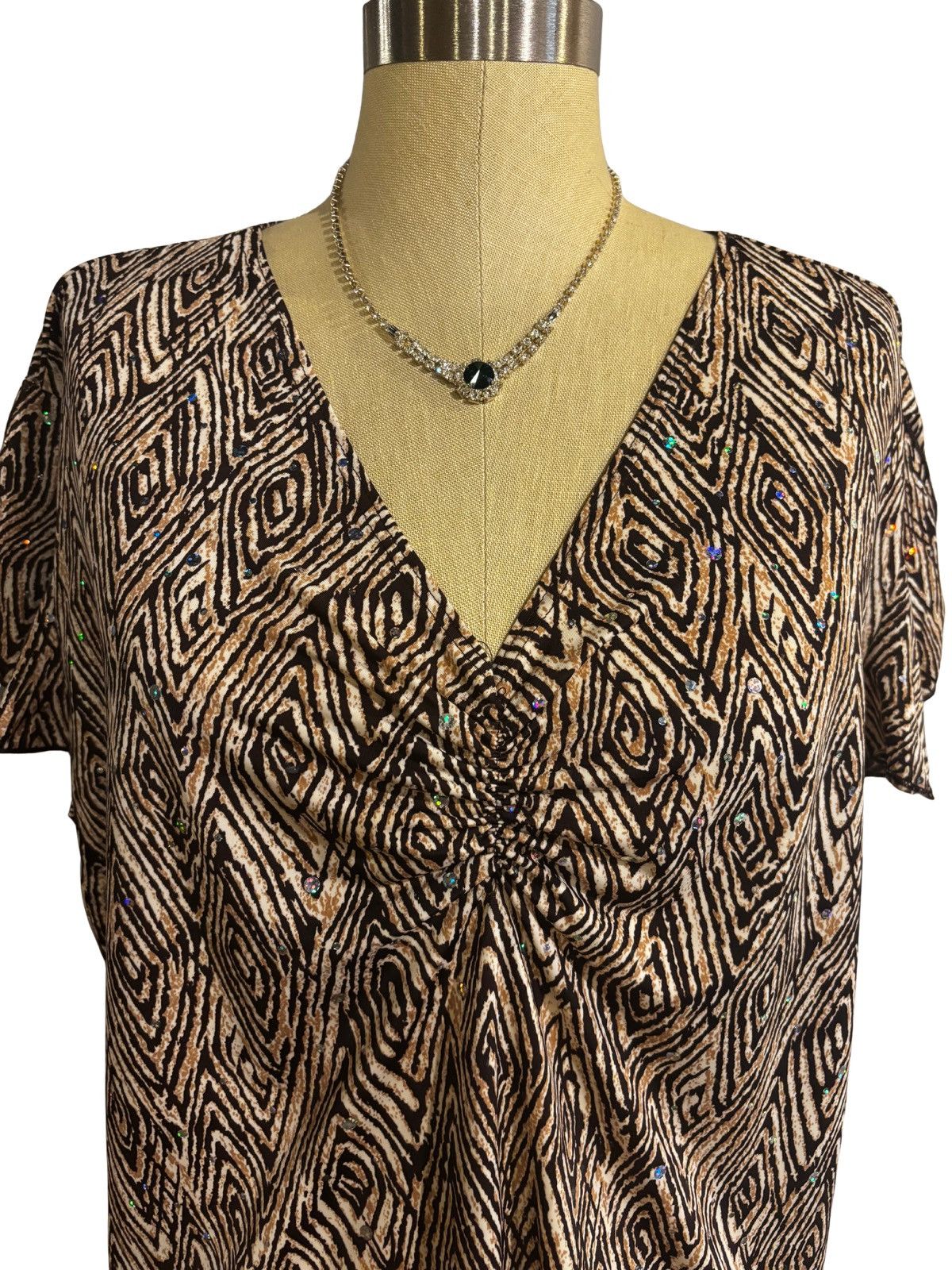 Other Women’s V-neck Top.wt9636 Size XXL / US 16-18 / IT 52-54 - 2 Thumbnail