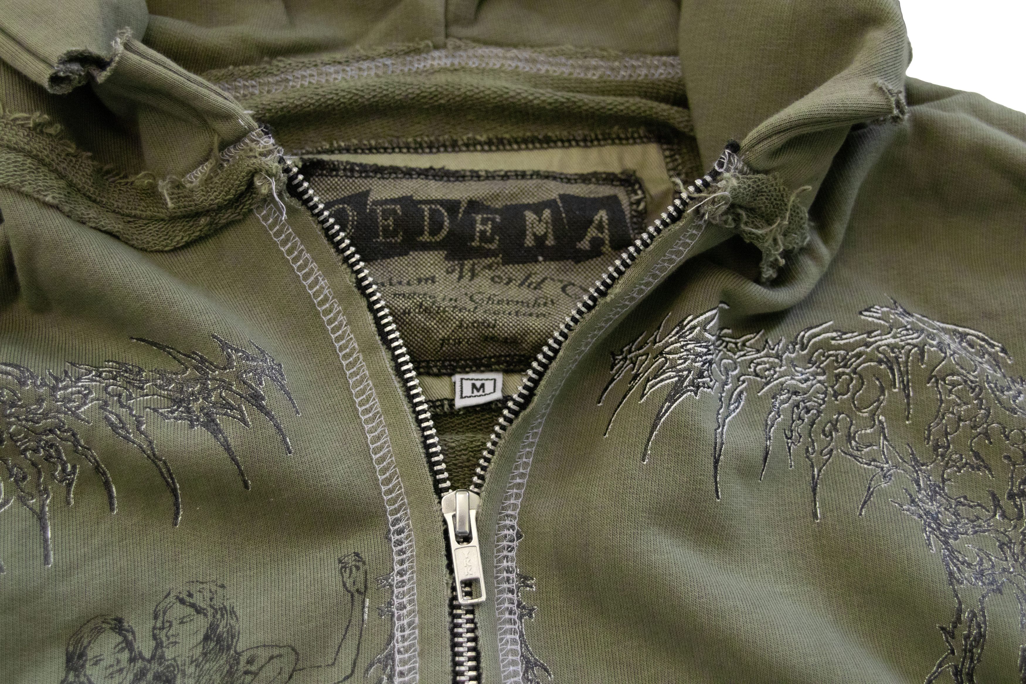 Japanese Brand oedema "nymph" white distressed hoodie Size US XL / EU 56 / 4 - 7 Thumbnail