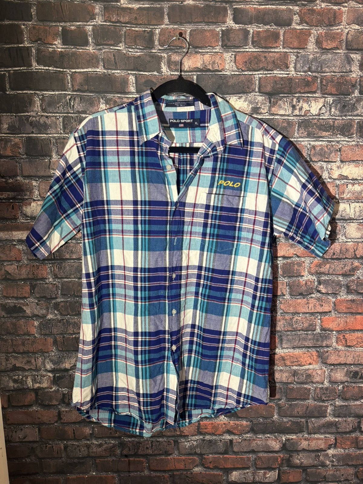 Polo Ralph Lauren Polo Sport Ralph Plaid Button Up Short Sleeve Shirt XL Size US XL / EU 56 / 4 - 1 Thumbnail