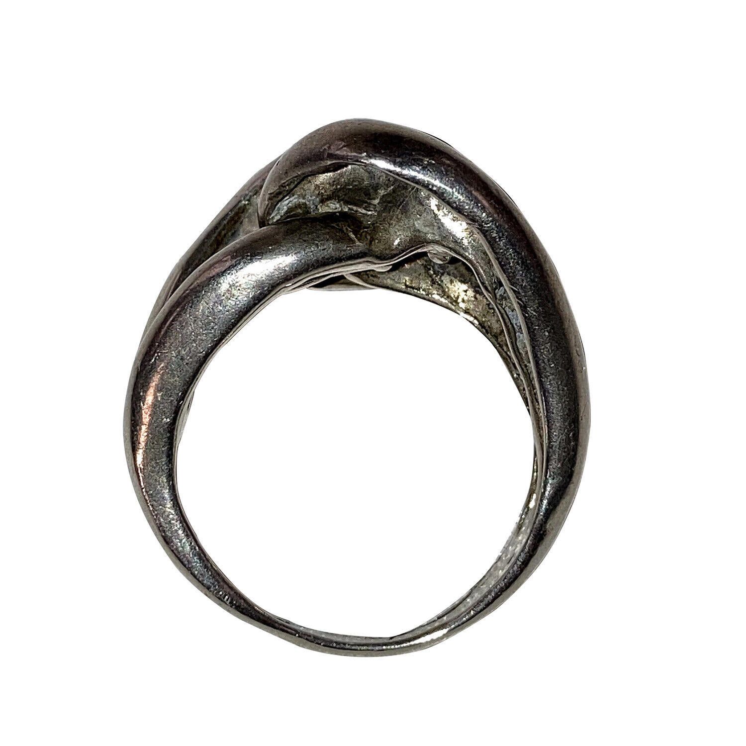 Designer Sterling Silver Interlocking Love Knot Ring Size ONE SIZE - 4 Thumbnail