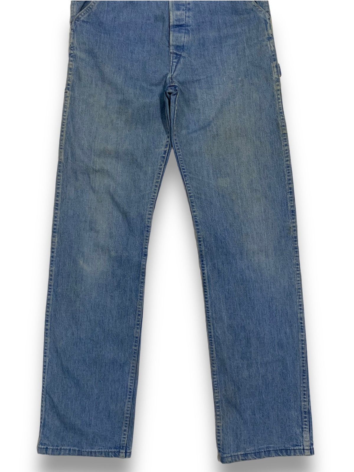 Oshkosh Vintage 90s Oshkosh BGosh Faded Denim Carpenter Overalls Size US 29 - 9 Thumbnail