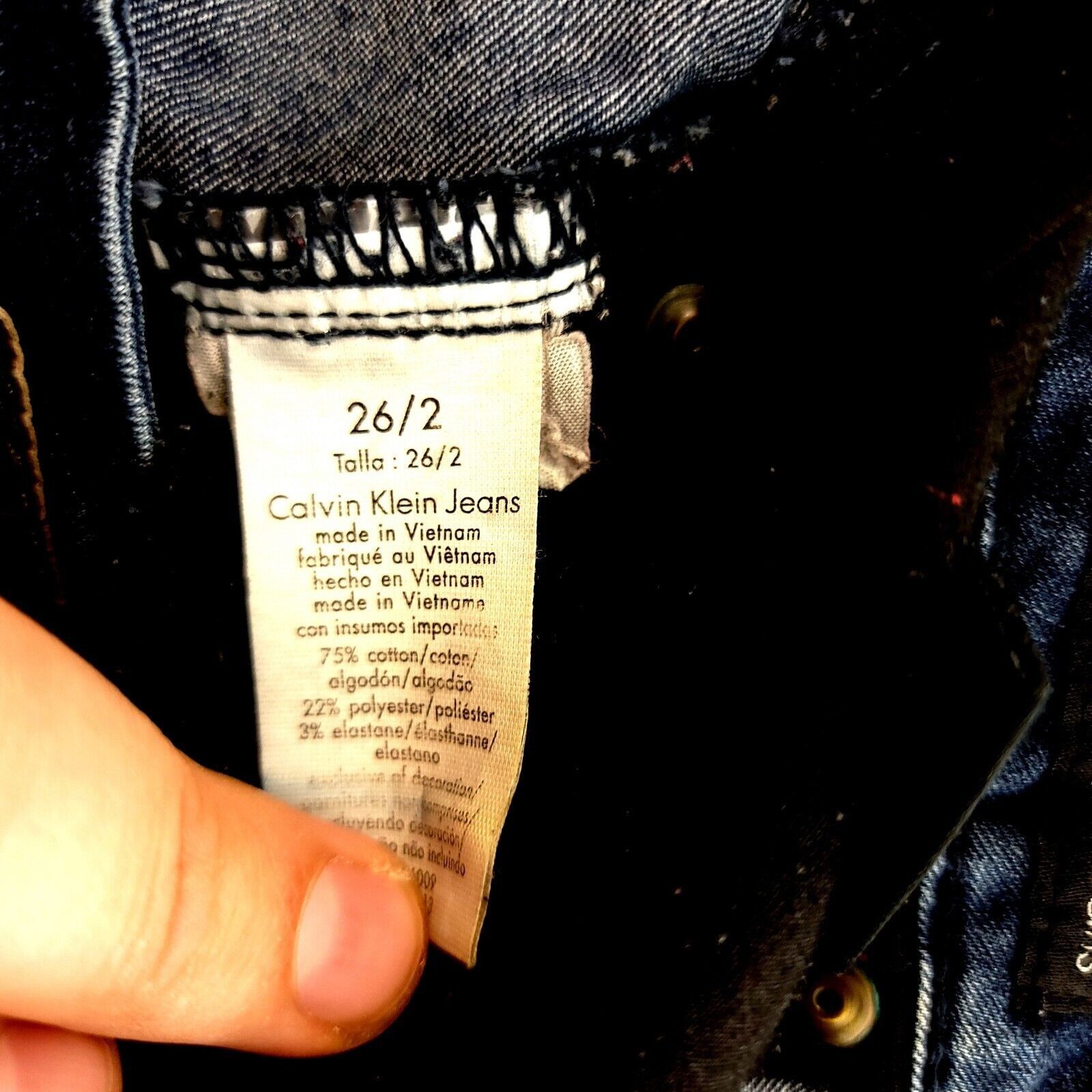 Calvin Klein Calvin Klein Ultimate Skinny Dark Blue Denim Jeans 26/2 Mid Size US 28 / EU 44 - 13 Thumbnail