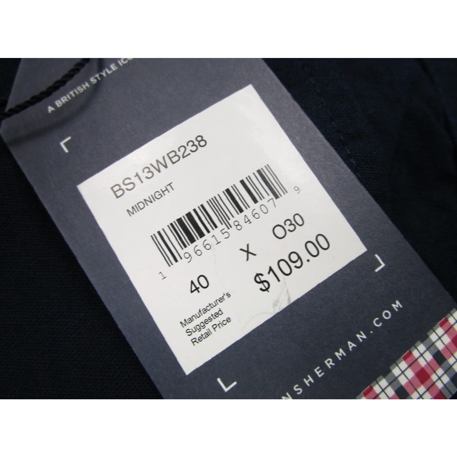 Ben Sherman Ben Sherman Pants Mens 40x30 Slim Fit Linen Cotton Chinos Midnight Navy BS13WB238 Size US 40 / EU 56 - 7 Thumbnail