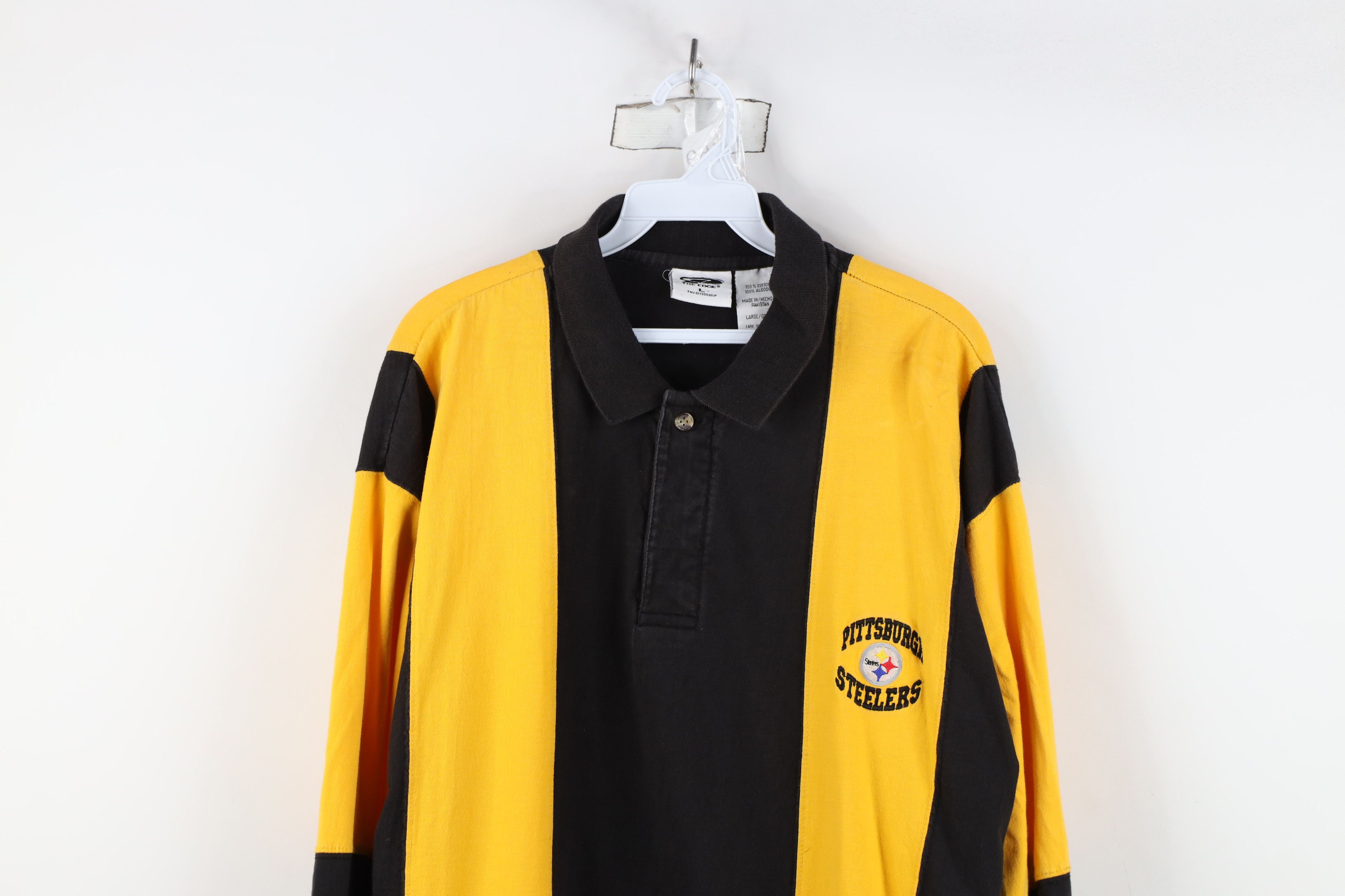 Vintage Vintage 90s Steelers Football Long Sleeve Rugby Polo Shirt Size US L / EU 52-54 / 3 - 2 Thumbnail