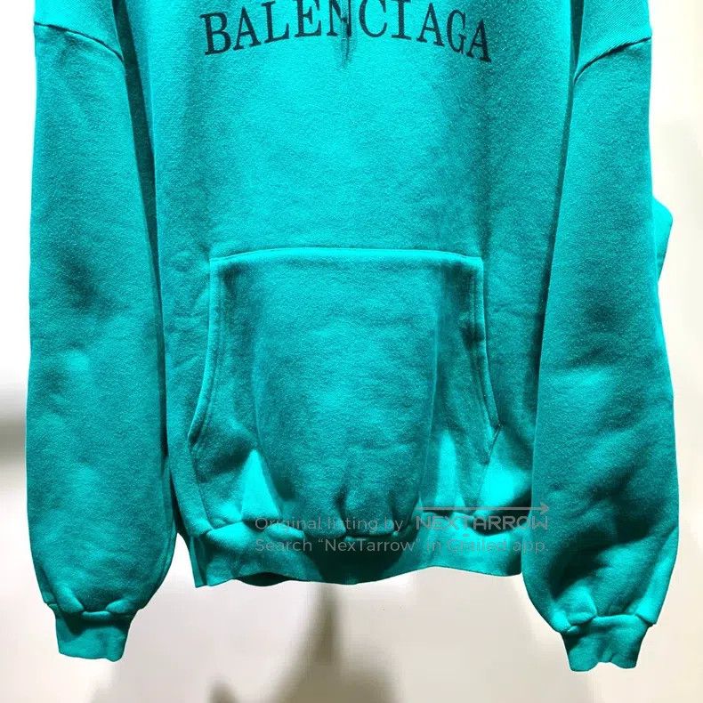 Balenciaga Balenciaga Lake Green Wheat Logo Hooded Sweatshirt Size US S / EU 44-46 / 1 - 4 Thumbnail