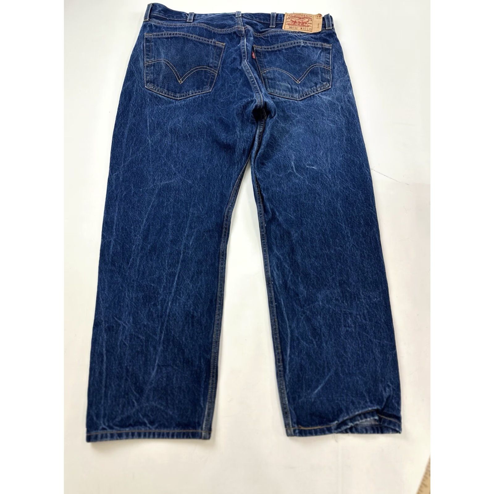 Levi's VINTAGE Levi’s 501 Jeans Mens 37x27 Blue Dark Wash 40x30 Denim Jeans Boy? Size US 37 - 2 Thumbnail
