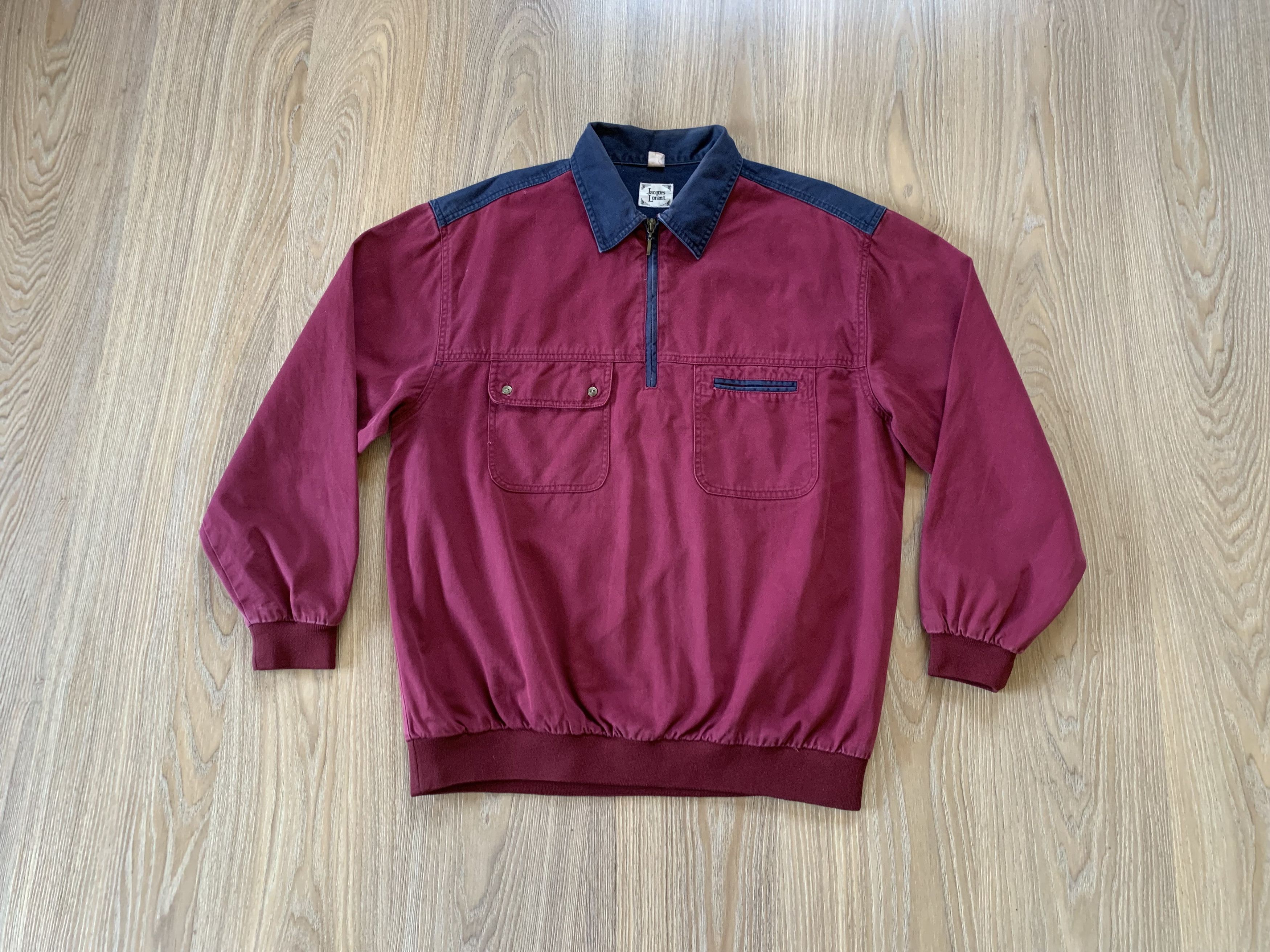 Designer × Vintage Vintage Jacques Lorant Quarter Zip Polo Sweatshirt Size US M / EU 48-50 / 2 - 1 Thumbnail