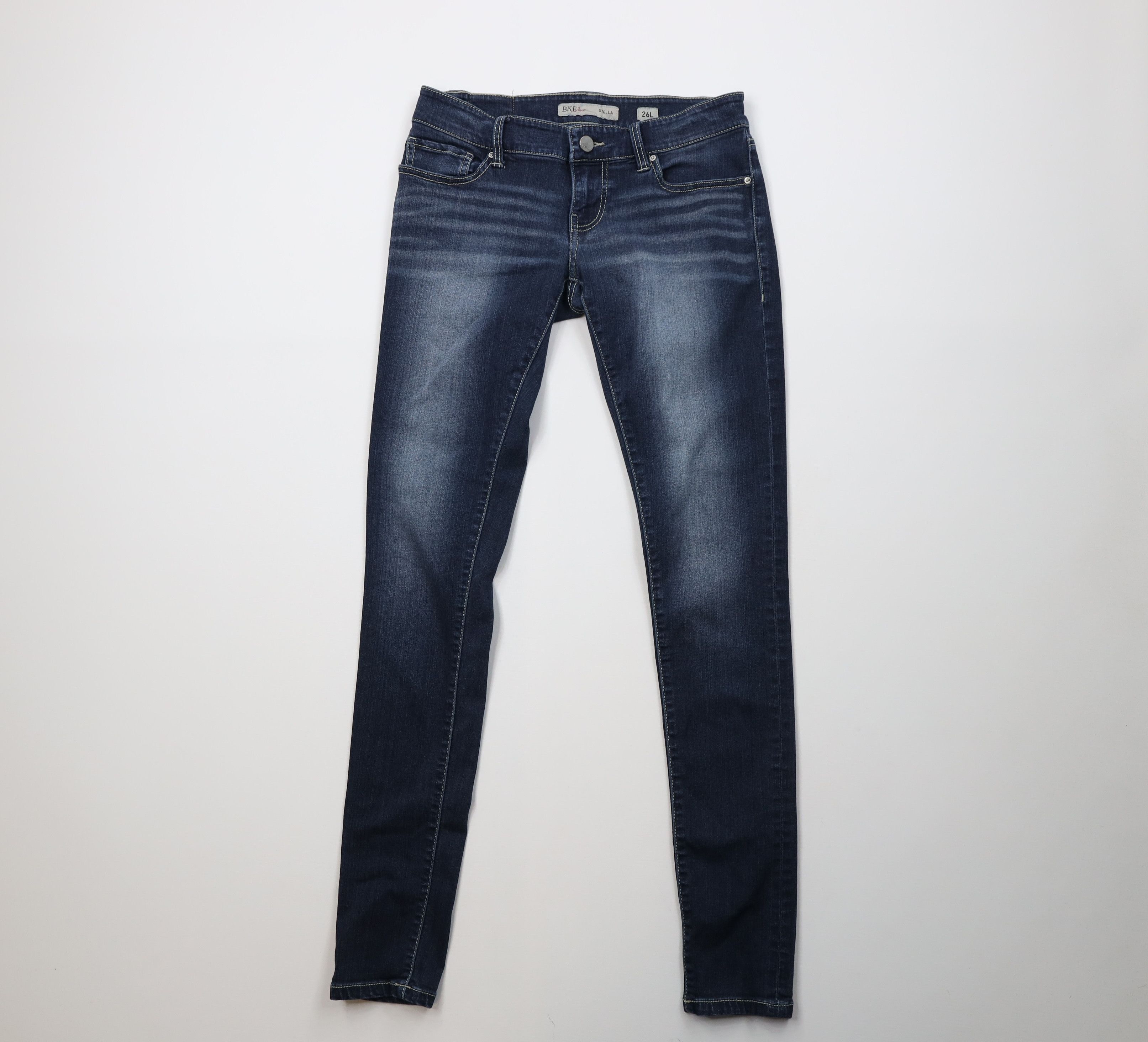 Vintage Buckle BKE Stretch Skinny Leg Denim Jeans Thick Stitch Size 26" / US 2 / IT 38 - 1 Thumbnail
