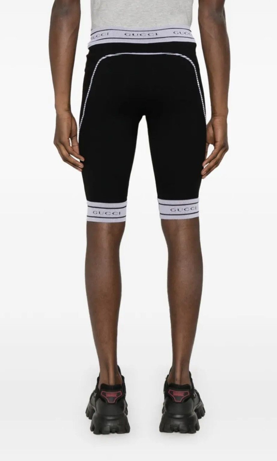 Gucci GUCCI Logo Waistband Knee-Length Short Leggings Size US 32 / EU 48 - 4 Thumbnail