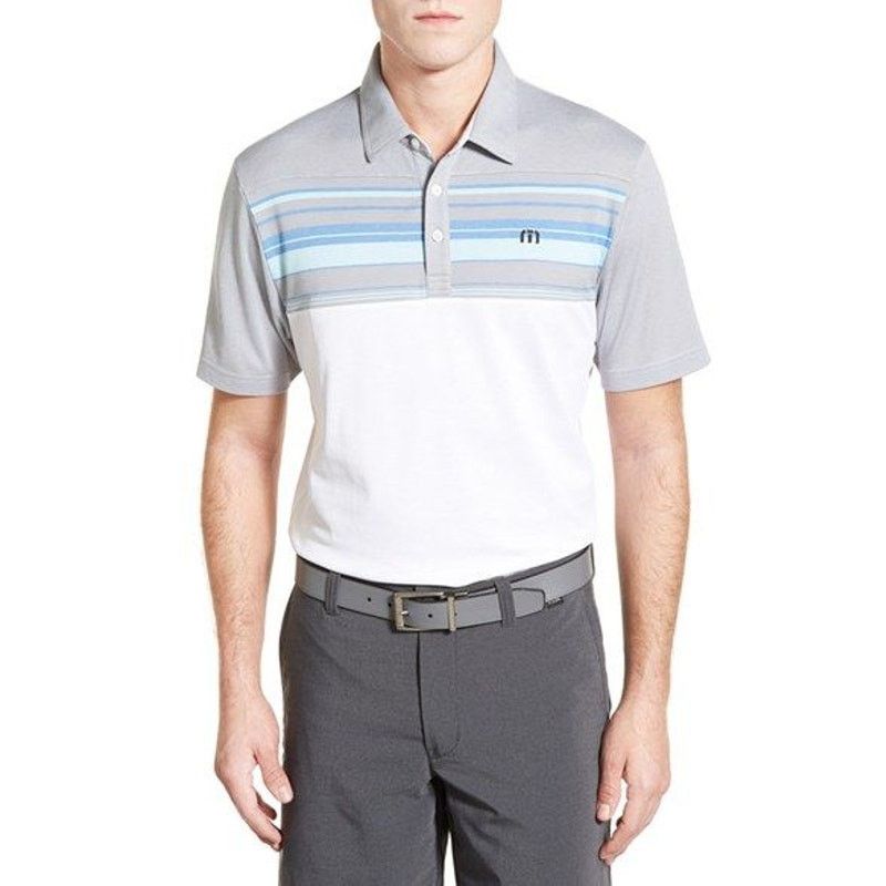 TravisMathew Travis Mathew Leeway Stripe Pima Cotton Golf Polo White XL Size US XL / EU 56 / 4 - 7 Thumbnail