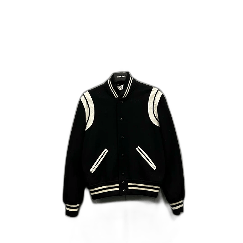 Saint Laurent SL Black White Varsity Jacket-