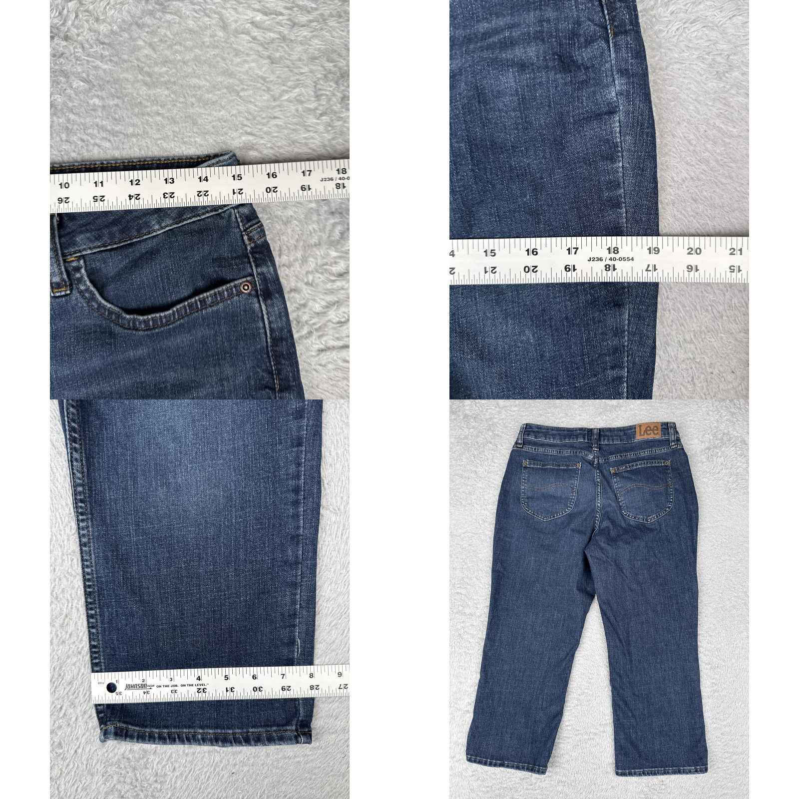 Lee Lee Jeans Womens 10M Blue Denim Stretch Straight Leg Mid Rise Casual Pants Shirt? Size 32" / US 10 / IT 46 - 9 Thumbnail