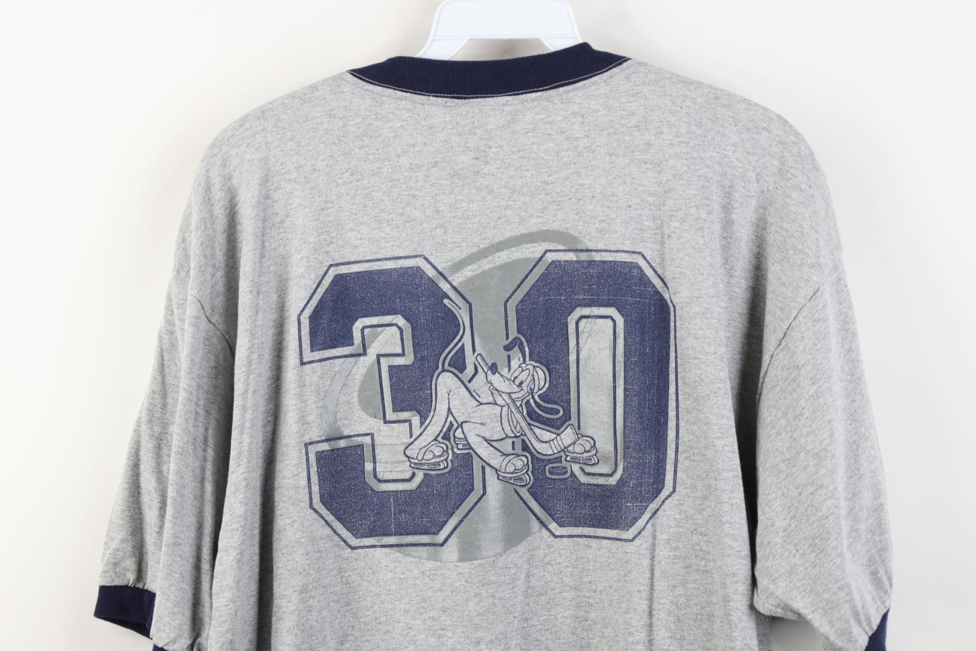 Disney Deadstock Vintage 90s Y2K Disney World Hockey Ringer T-Shirt Size US L / EU 52-54 / 3 - 11 Thumbnail