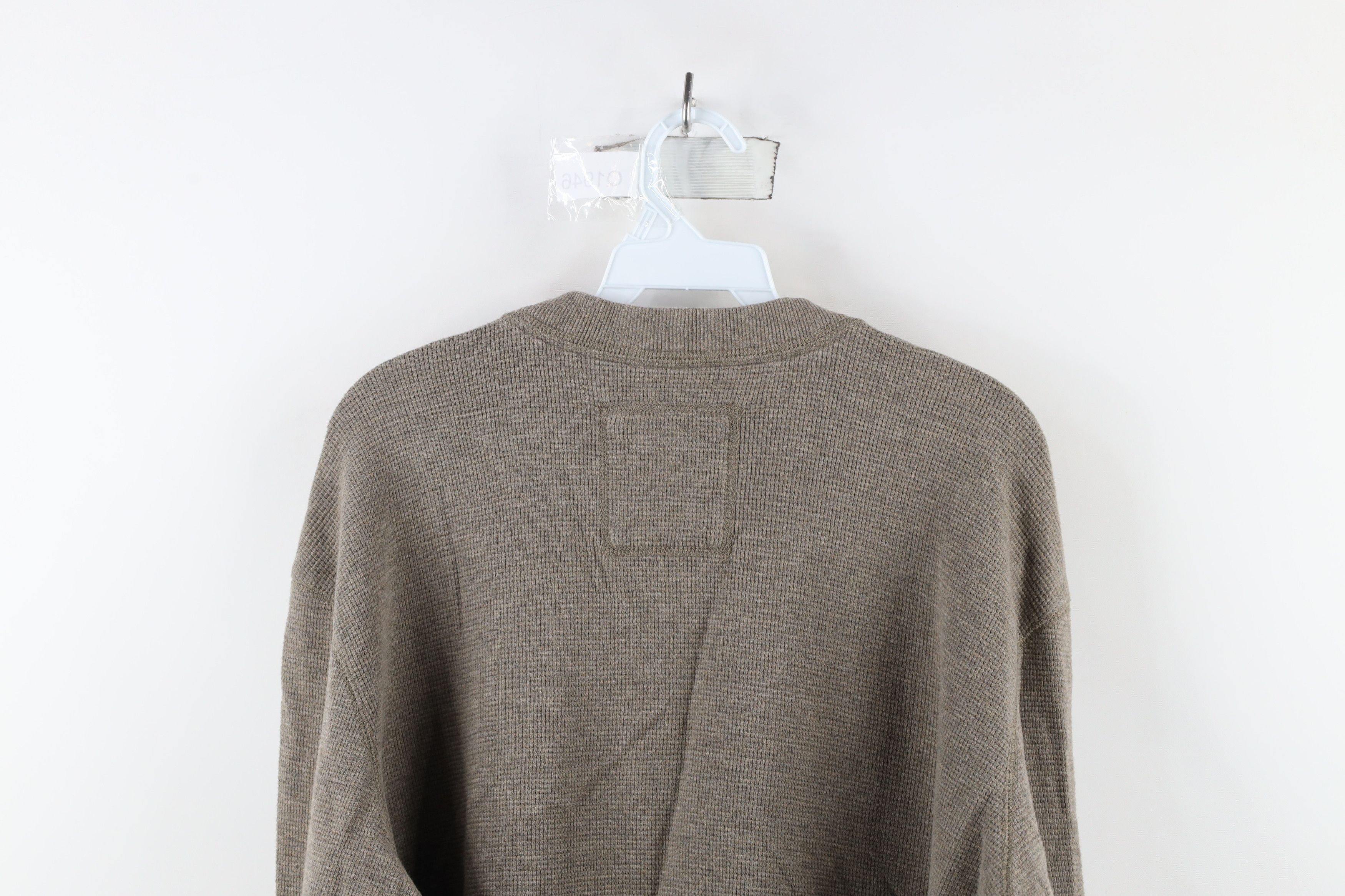 Eddie Bauer × Vintage Vintage Eddie Bauer Heavyweight Waffle Knit Henley T-Shirt Size US XXL / EU 58 / 5 - 7 Thumbnail