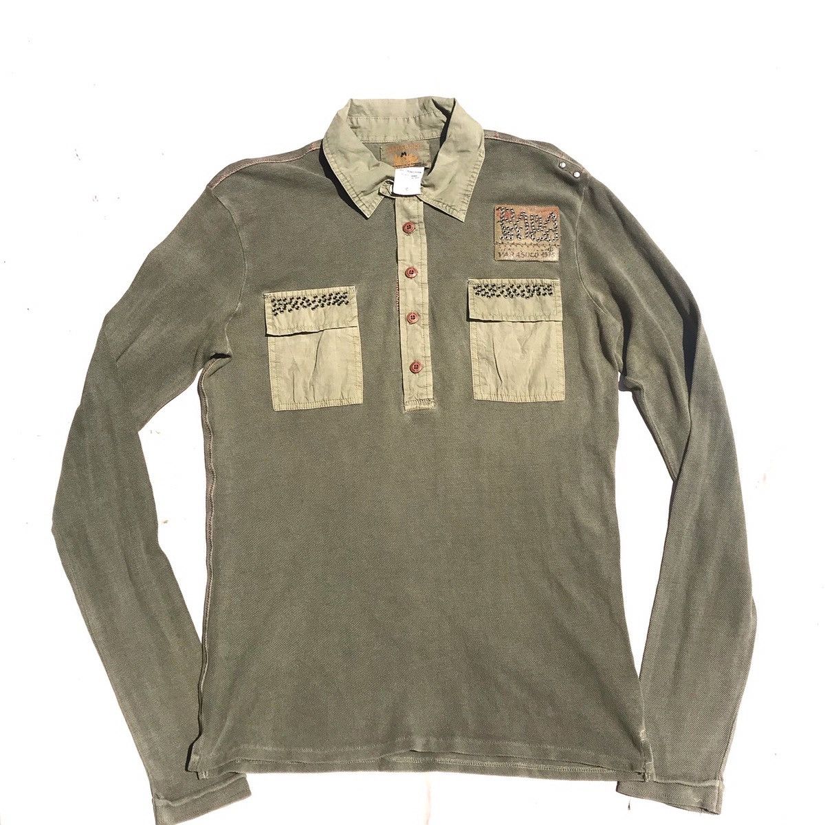 Parasuco × Vintage Parasuco Parabuco japan Denim Green long sleeve canvas polo Size US L / EU 52-54 / 3 - 5 Thumbnail