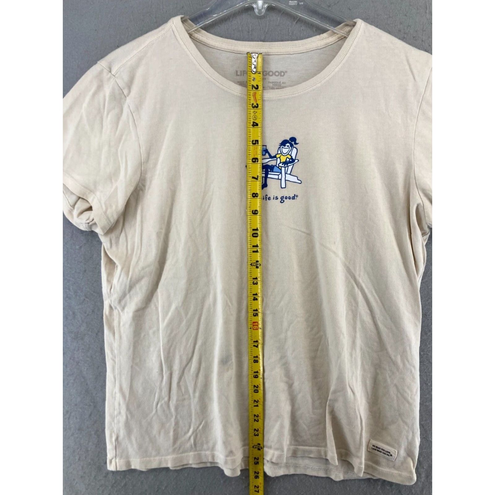 Life is Good Life is Good Womens TShirt XL Ivory Cream Beach Classic 90s (no, wait) Size XL / US 12-14 / IT 48-50 - 3 Thumbnail