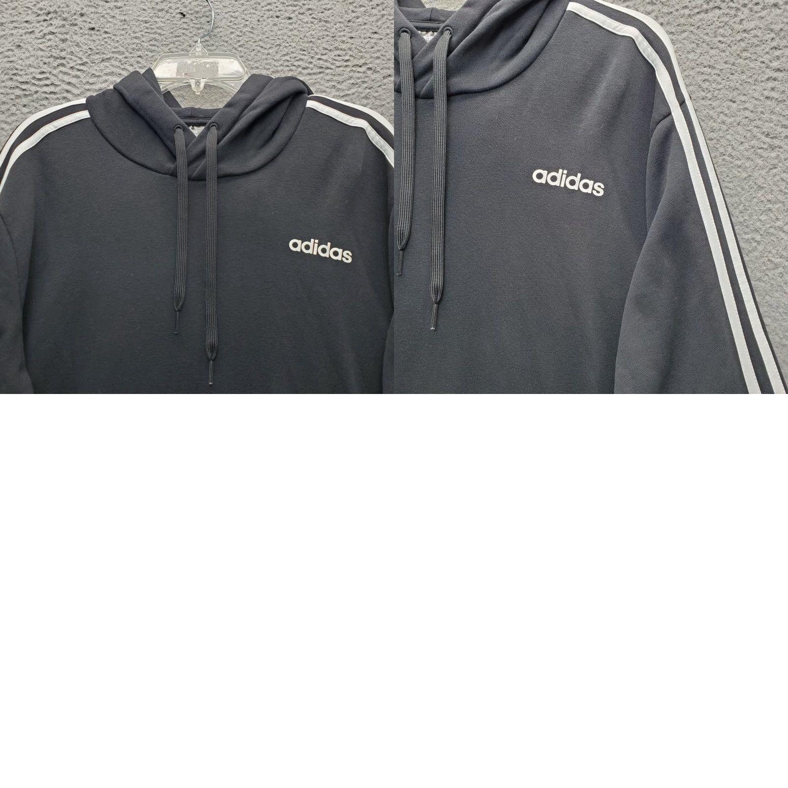 Adidas Adidas Essentials Hoodie Mens XL Black French Terry 3 Stripes Sleeves Pullover Size US XL / EU 56 / 4 - 8 Thumbnail