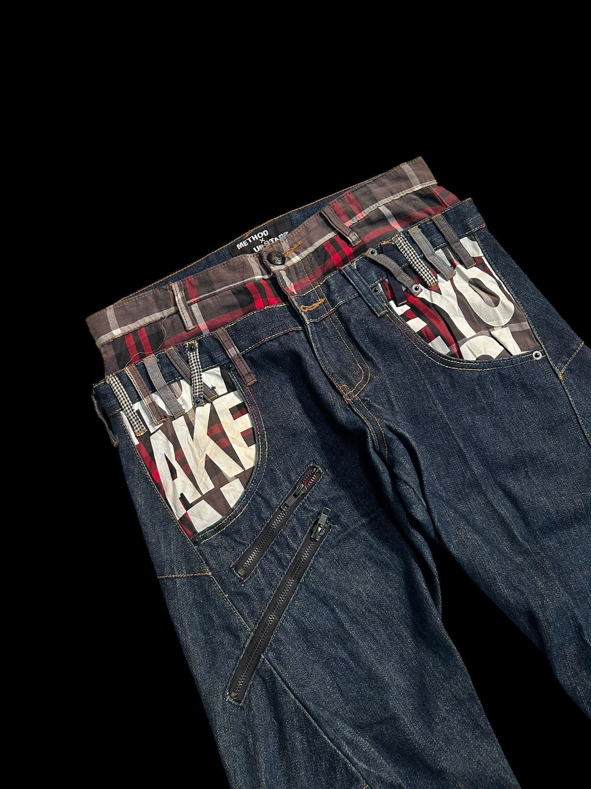 Japanese Brand × Kapital × Vintage DOUBLE WAIST JAPANESE PUNK GRUNGE STYLE DENIM JEANS Size US 32 / EU 48 - 2 Thumbnail