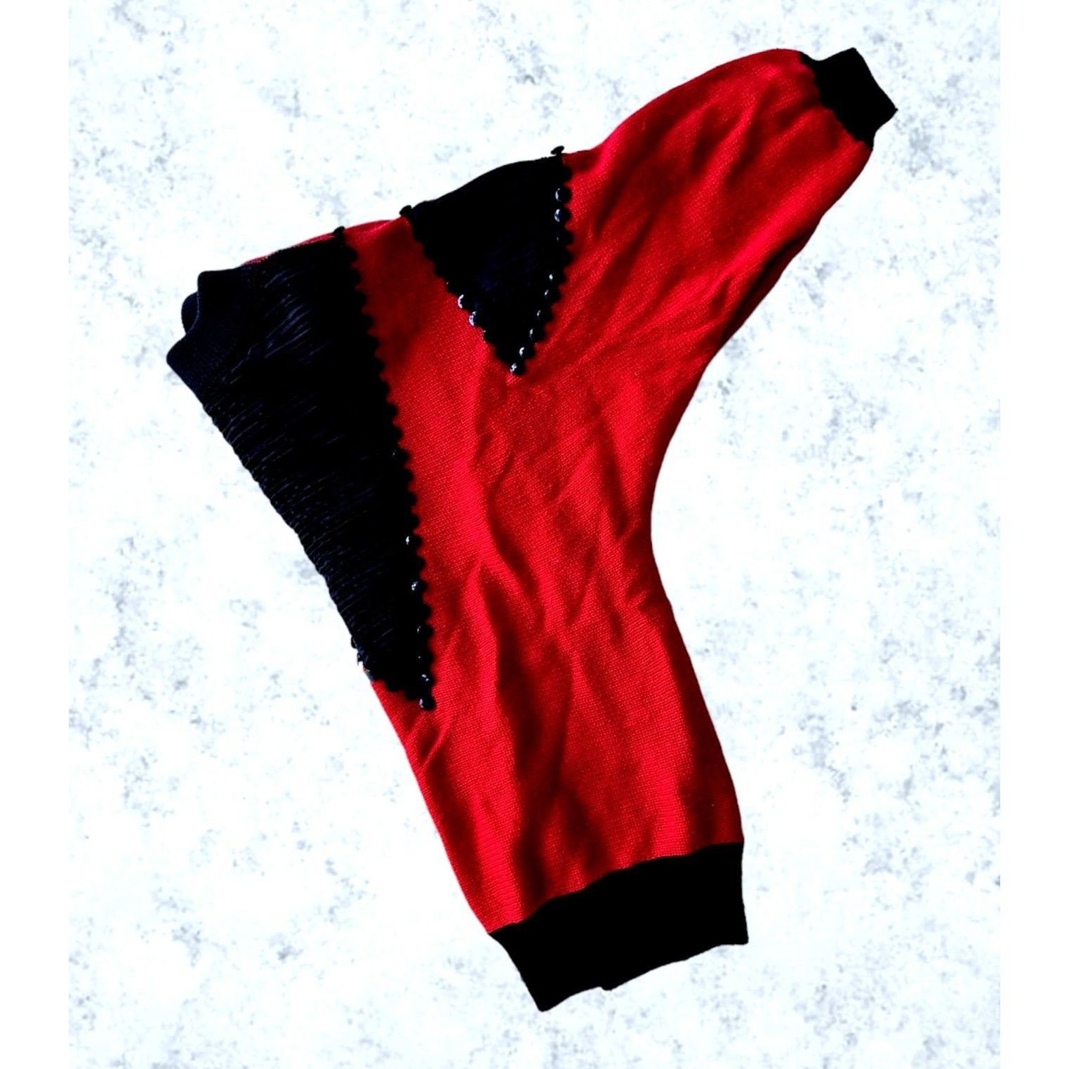 Vintage Vintage 80s Bonnie Bill by Holly Medium Sweater Red Black Size M / US 6-8 / IT 42-44 - 9 Thumbnail