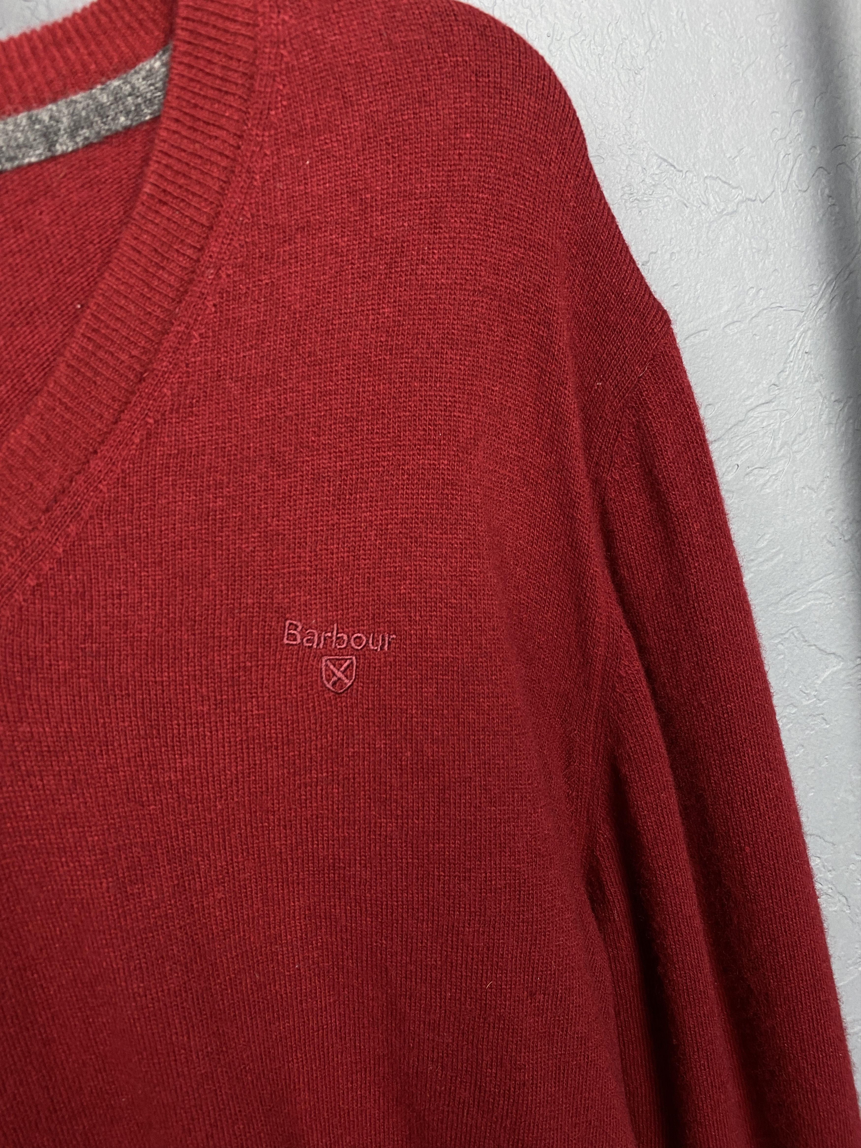 Barbour × Vintage Barbour Vintage V-Neck Mens Wool Sweater Size US XL / EU 56 / 4 - 3 Thumbnail