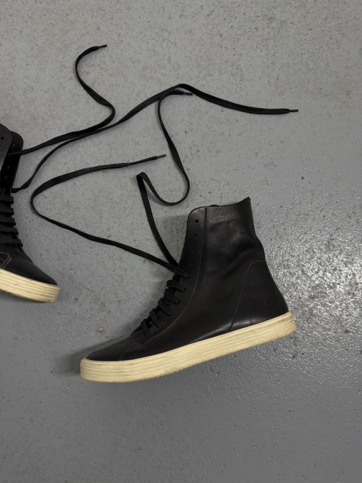 Rick Owens Rick Owens Mastodon Leather High Sneakers Size US 10.5 / IT 40.5 - 2 Thumbnail