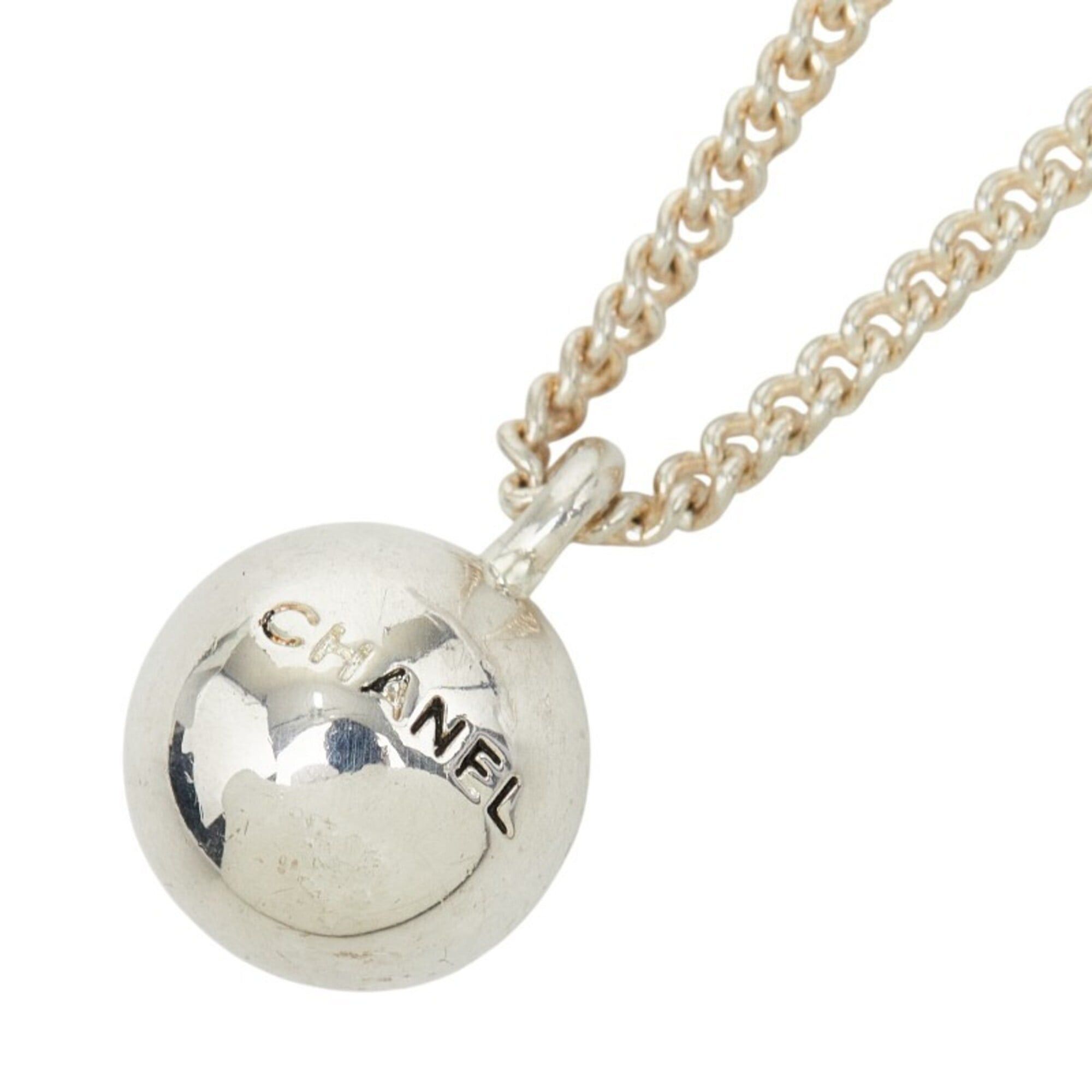 Chanel Chanel Logo Ball Necklace, Silver Metal, Women's CHANEL Size ONE SIZE - 1 Thumbnail