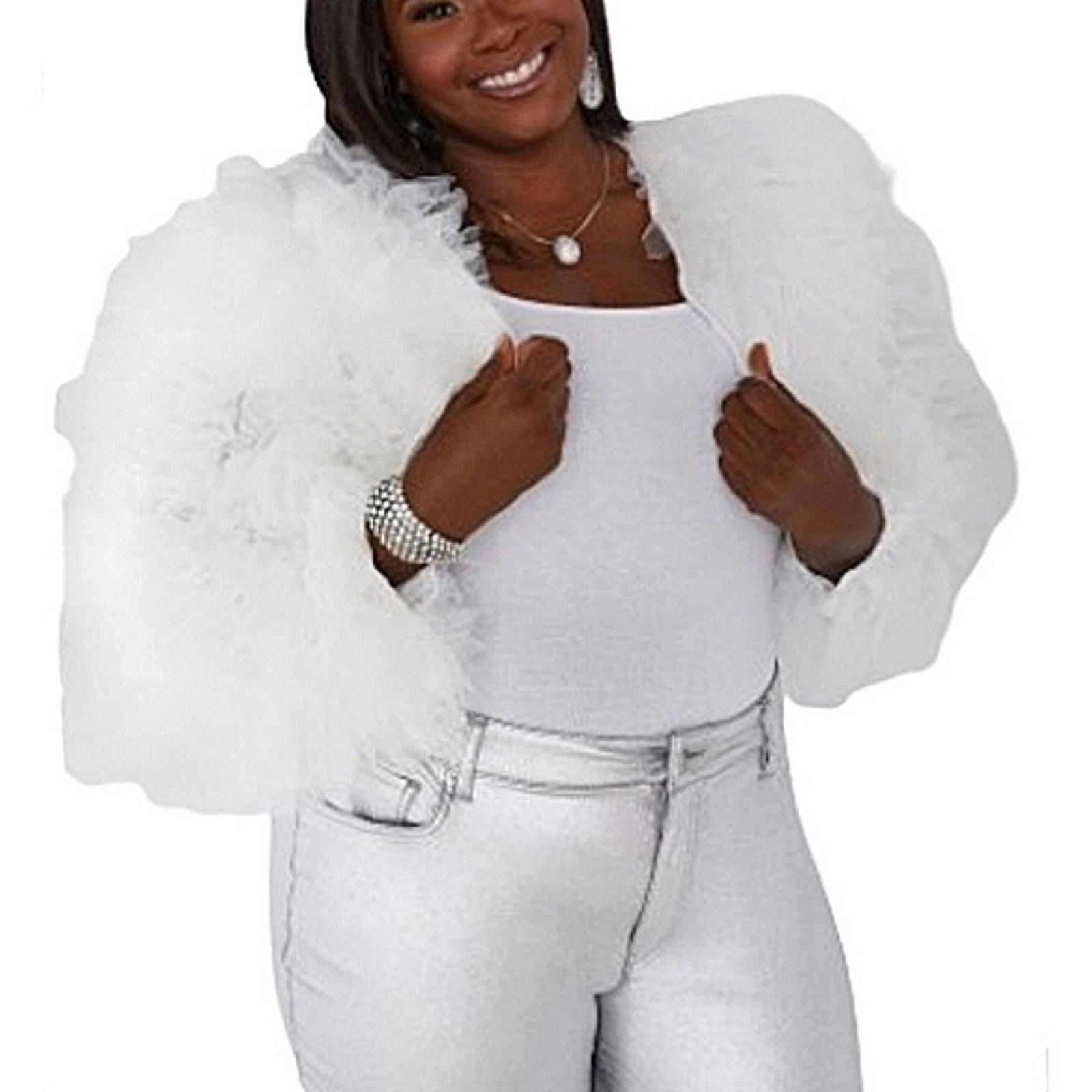 Other BRIGHT WHITE ☆ FLUFFY TULLE ☆ CROPPED SHRUG 4x ☆ NWT Size 4XL / US 24-26 - 3 Thumbnail