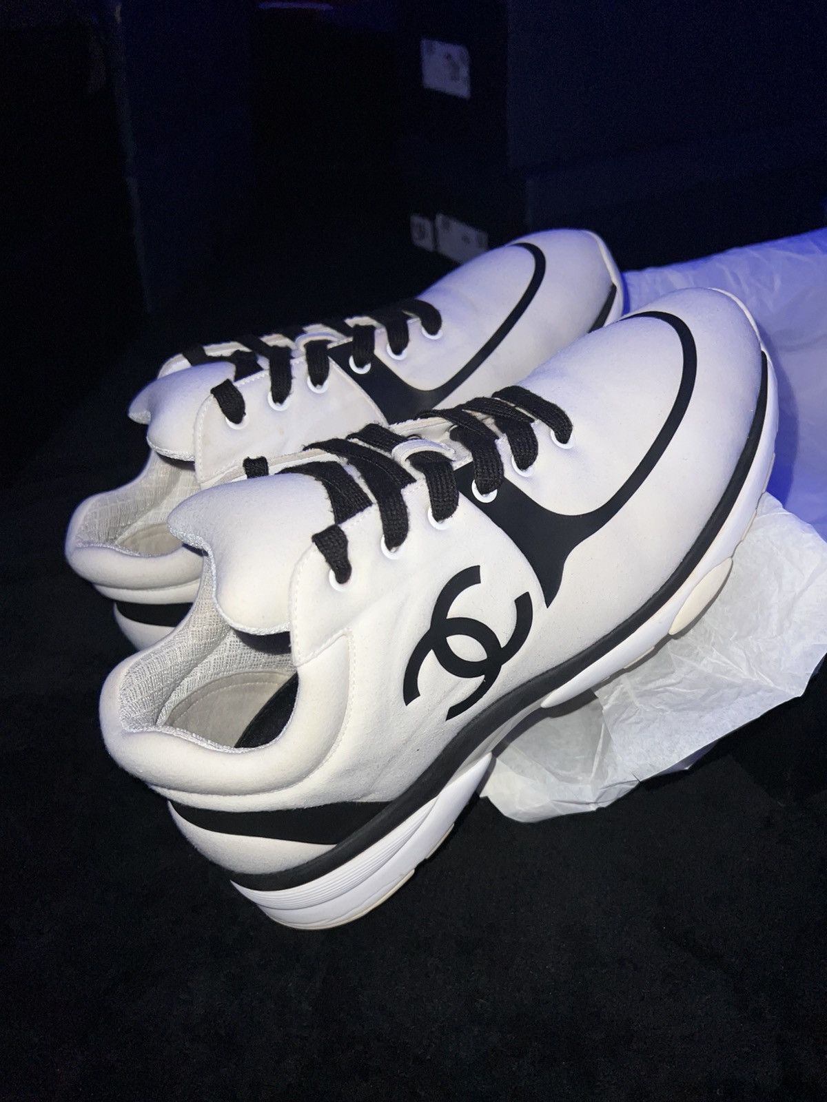 Chanel Chanel CC Trainer “White/Black” Size US 11 / EU 44 - 8 Thumbnail
