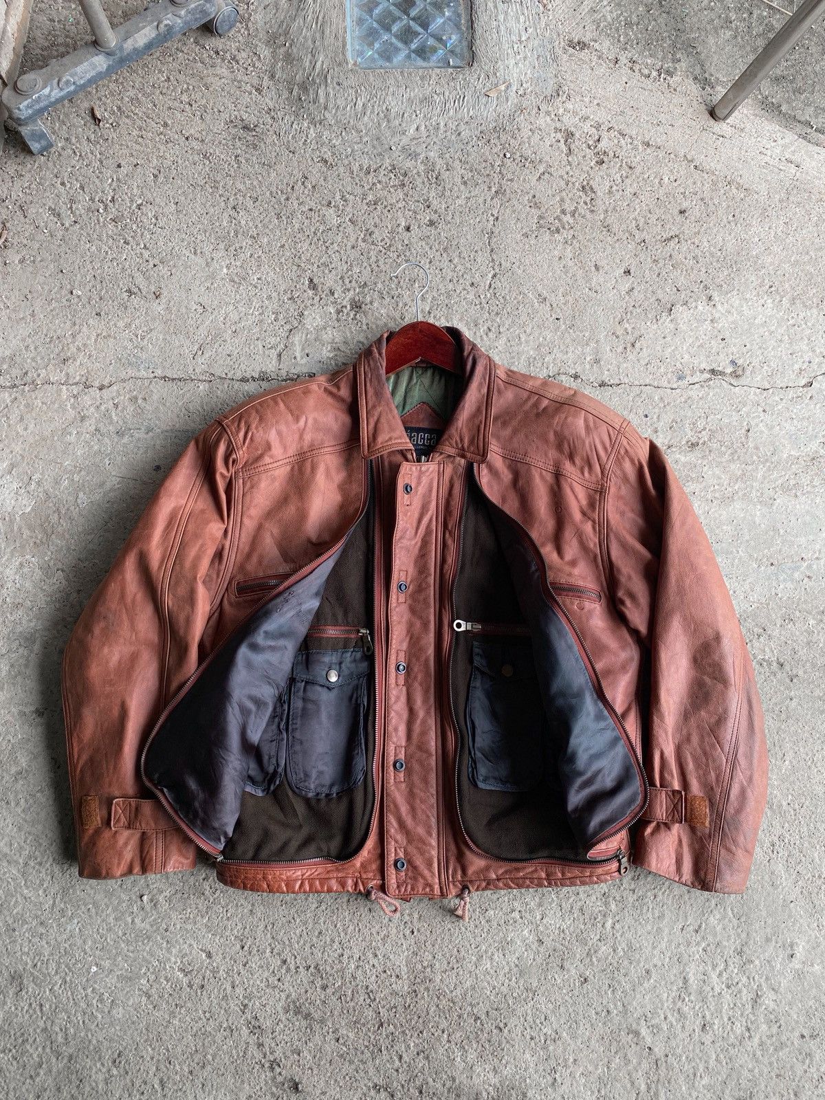 Genuine Leather Vtg 90's Gacca Tactical Pocket Leather Mens Jacket Size US M / EU 48-50 / 2 - 1 Thumbnail