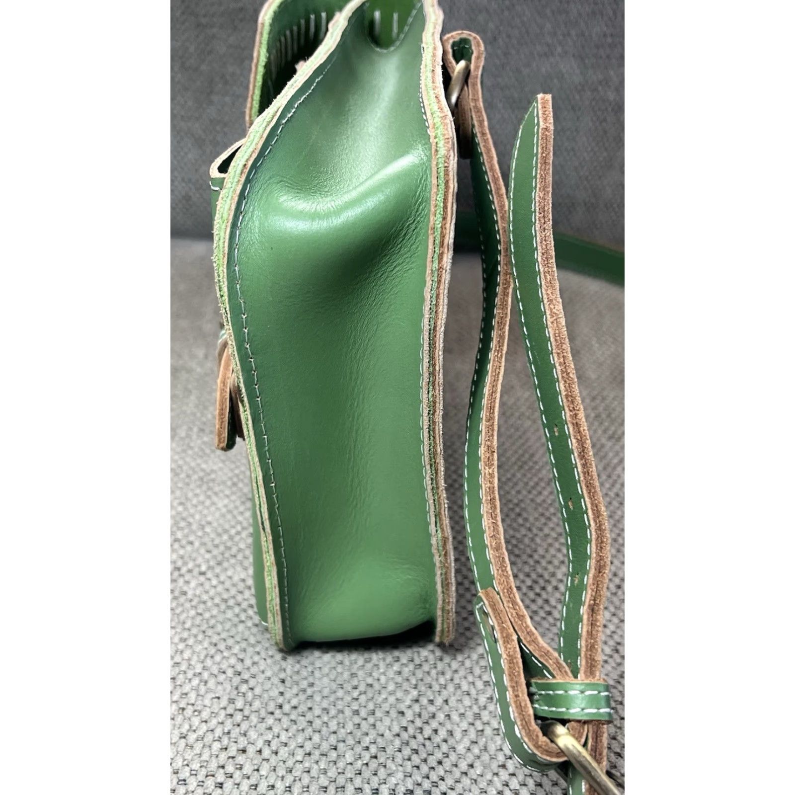 Vintage Stanley Street Lucy All Leather Crossbody Saddle Bag Embroidered Detail Size ONE SIZE - 6 Thumbnail