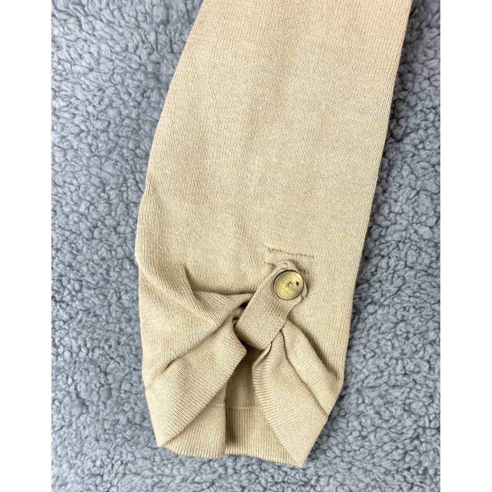 Vintage VINTAGE Allison Daley Sweater Cardigan Women’s XL Tan Cable-Knit Long-Sleeve Full Zip Mens Womens Size XL / US 12-14 / IT 48-50 - 7 Thumbnail
