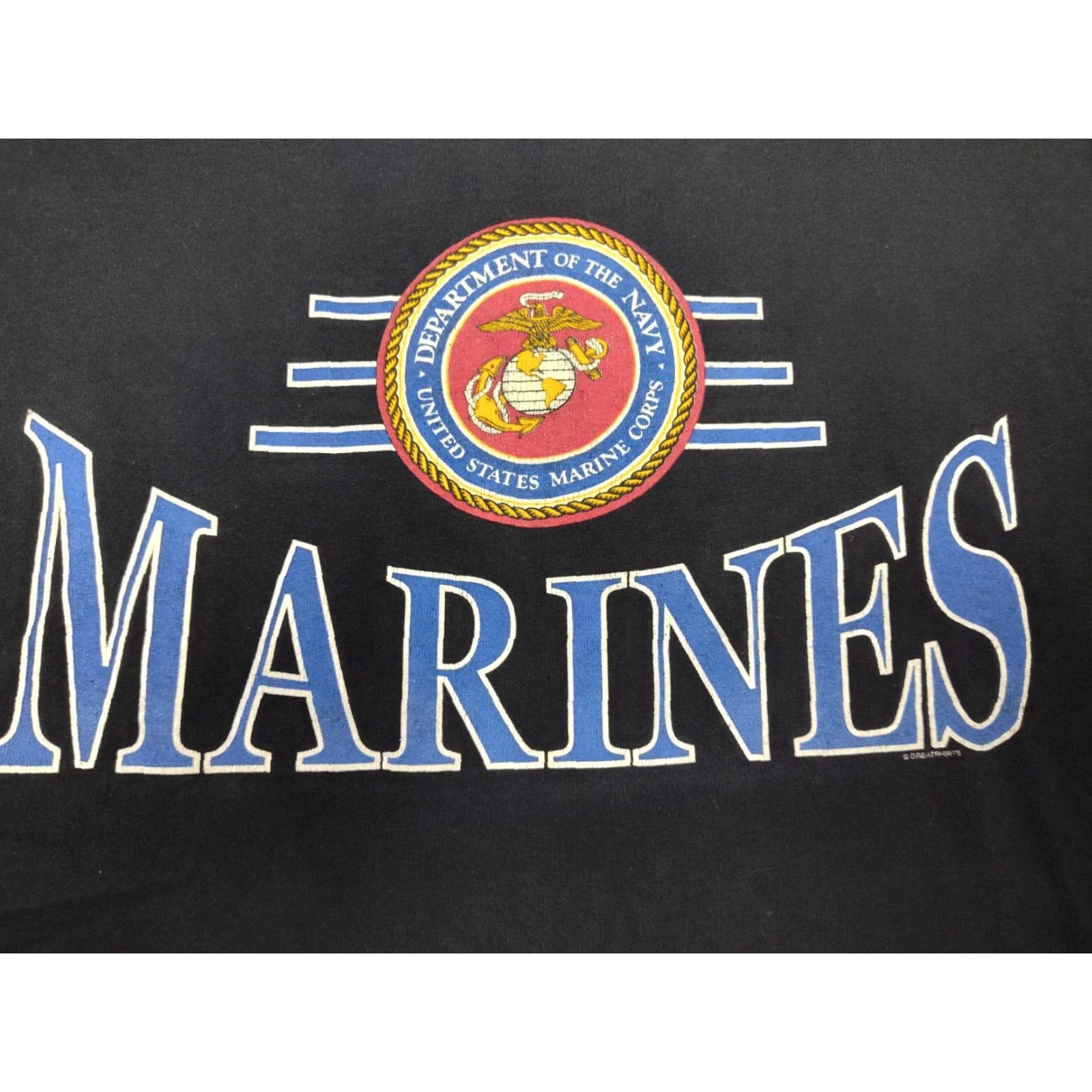 Prince VINTAGE Marines USMC Tee Shirt Black Greatshirts Crown Prince Size L Men Graphic Print Short Sleeve - Mens Size US L / EU 52-54 / 3 - 3 Thumbnail