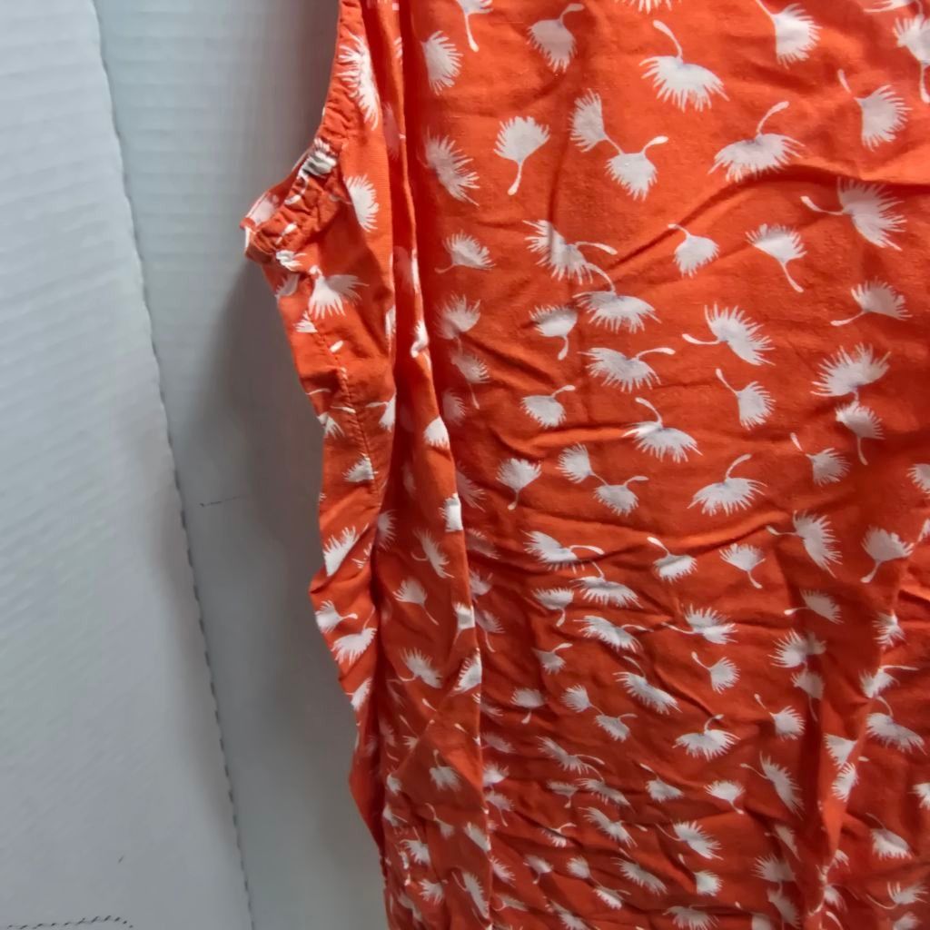 Old Navy Women's Old Navy Orange & White Floral Tank Top XL Size XL / US 12-14 / IT 48-50 - 3 Thumbnail