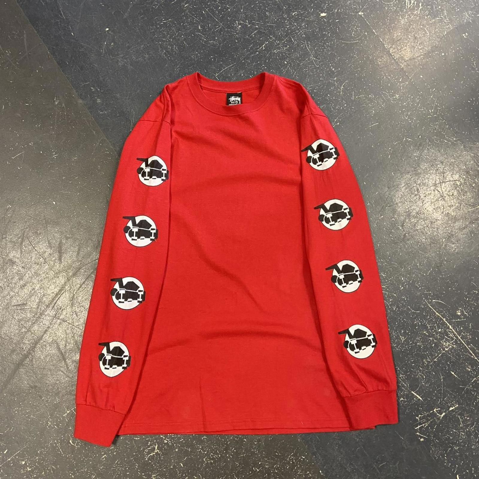 Stussy × Vintage Red Stussy Skateboard Long Sleeve Size US M / EU 48-50 / 2 - 4 Thumbnail
