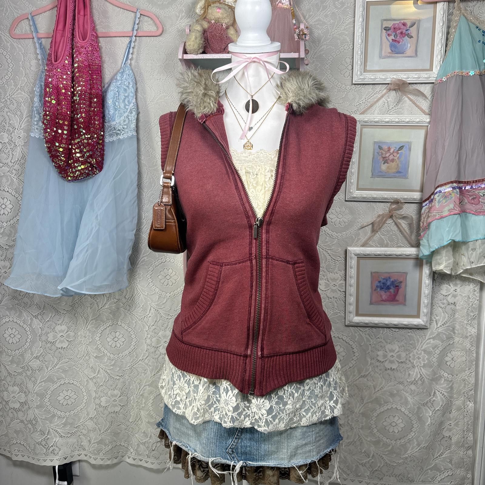 Aeropostale y2k aeropostale fur zip up hoodie vest Size M / US 6-8 / IT 42-44 - 4 Thumbnail