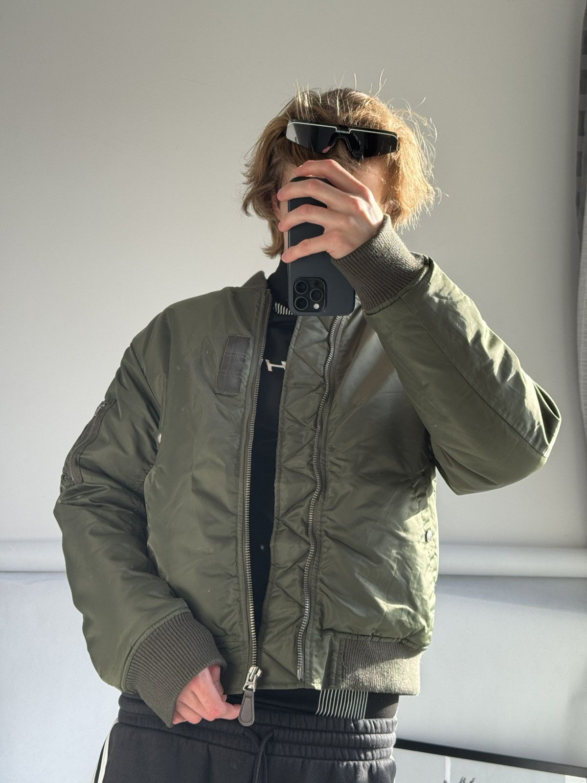 Vintage Vintage MA1 Alpha Industries Style Bomber Jacket Boxy Fit Size US L / EU 52-54 / 3 - 10 Thumbnail