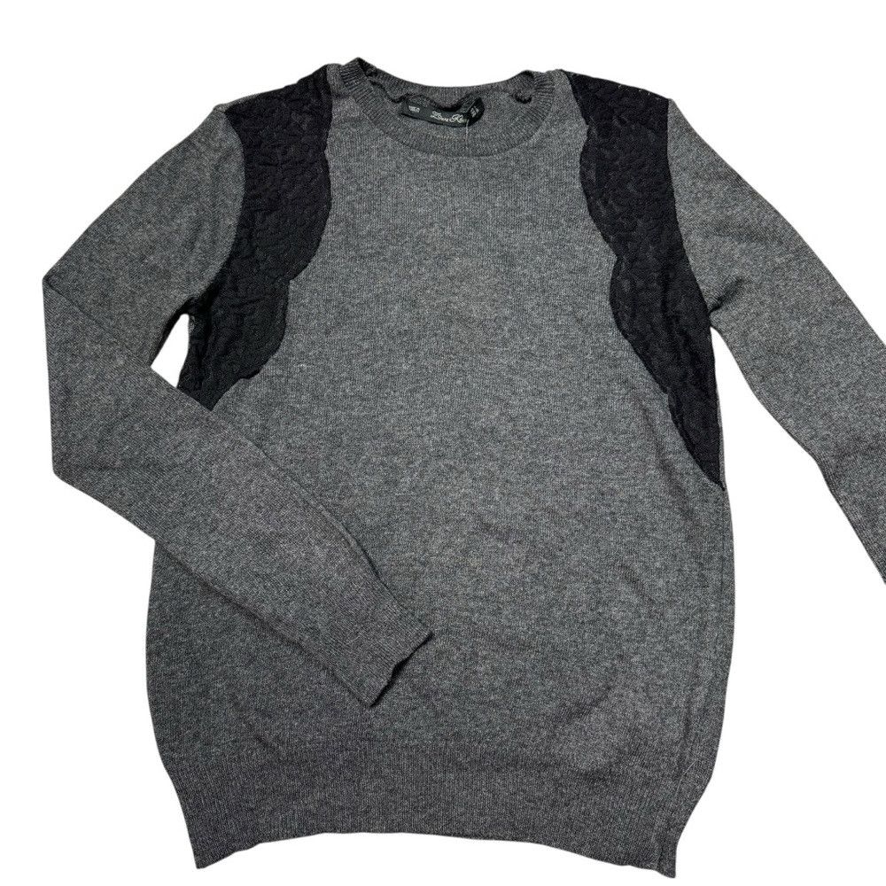 Zara NWT New Zara Knit Grey With Black Lace Angora Blend Sweater Size M / US 6-8 / IT 42-44 - 5 Thumbnail