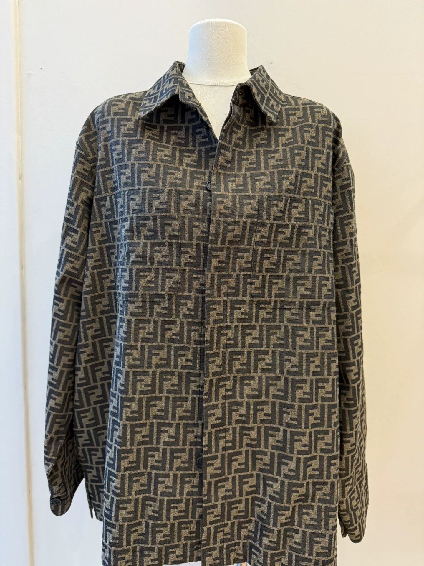 Fendi fendi double f monogram shirt jacket Size US L / EU 52-54 / 3 - 1 Thumbnail