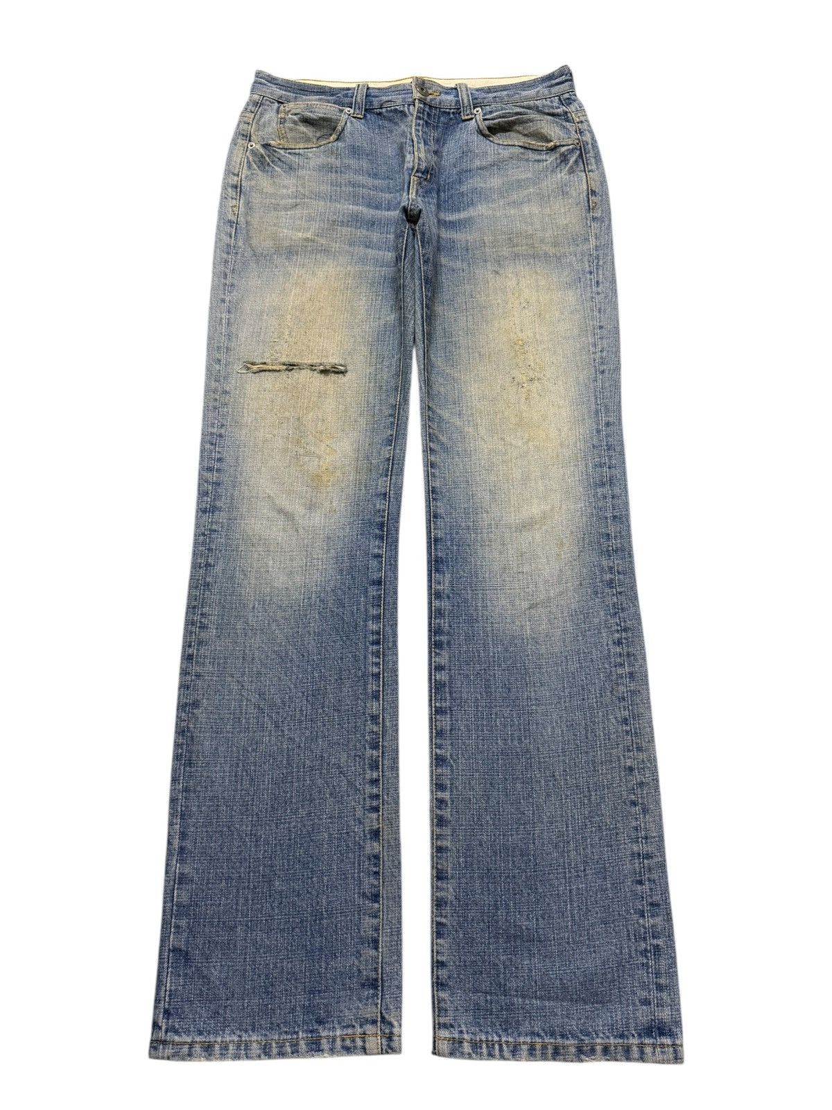 Global Work Vintage Y2K Japanese Global Work Mud Wash Distress Straight Size US 32 / EU 48 - 1 Thumbnail