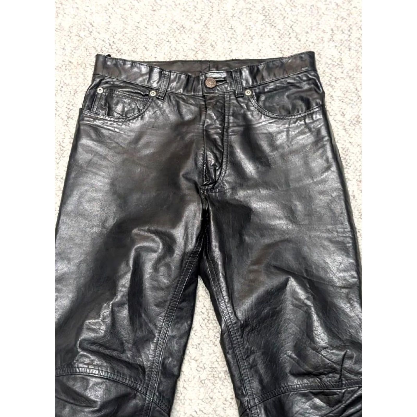 Lee VINTAGE leather pants Lee Women's Pants 28x28 Black Leather 1980s 1990s Girls Womens Size 28" / US 6 / IT 42 - 7 Thumbnail